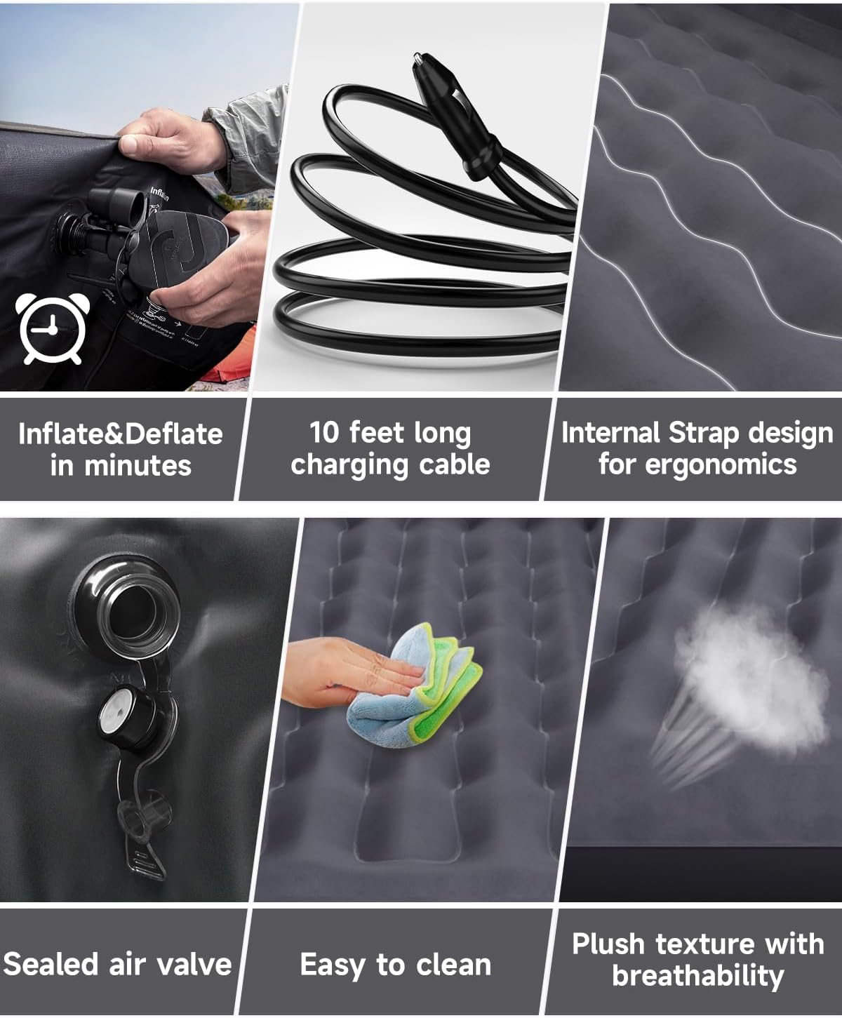 Umbrauto Car Air Mattress with Pump and Pillows