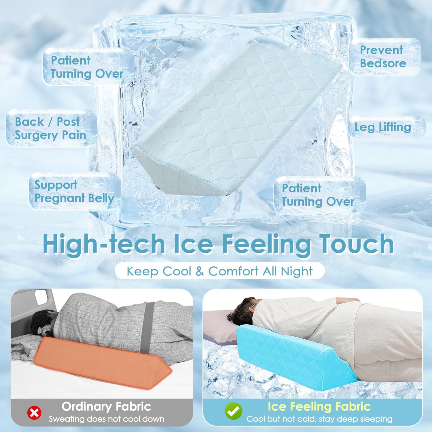 NEPPT Cooling Wedge Pillow for Back Leg Support