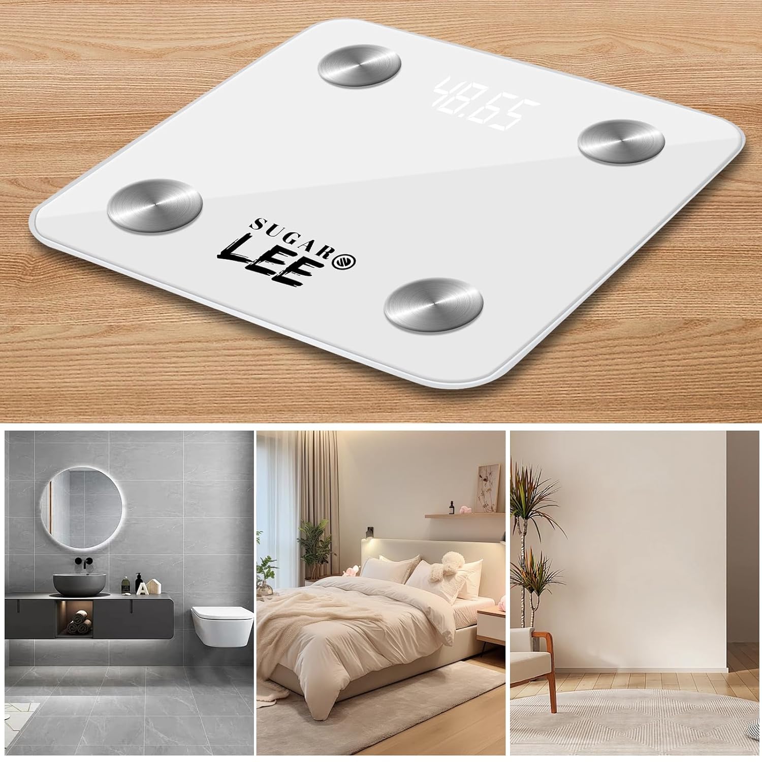 SugarLee Smart Body Fat Scale with 6mm Glass 500 LBS