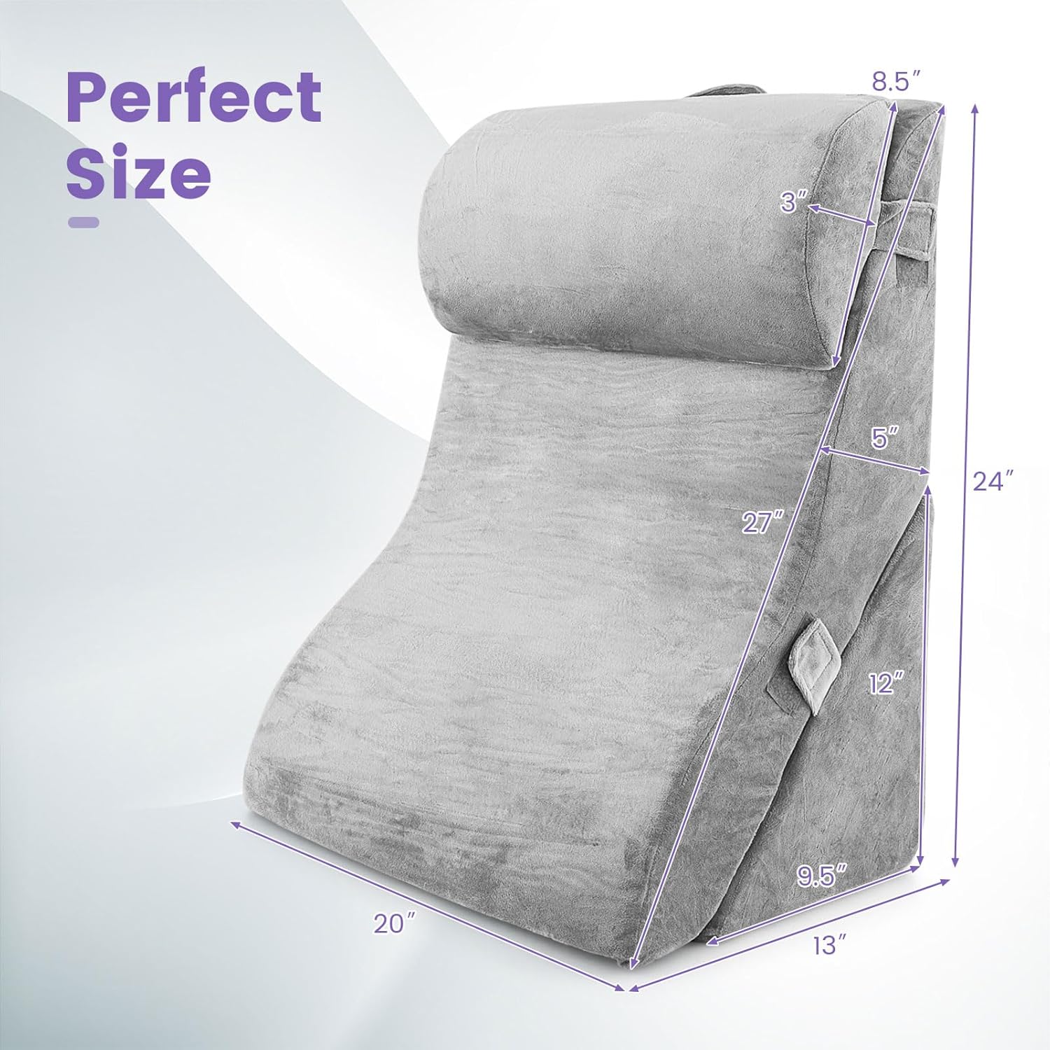 KOMFOTT 3PCS Adjustable Orthopedic Wedge Pillow Set