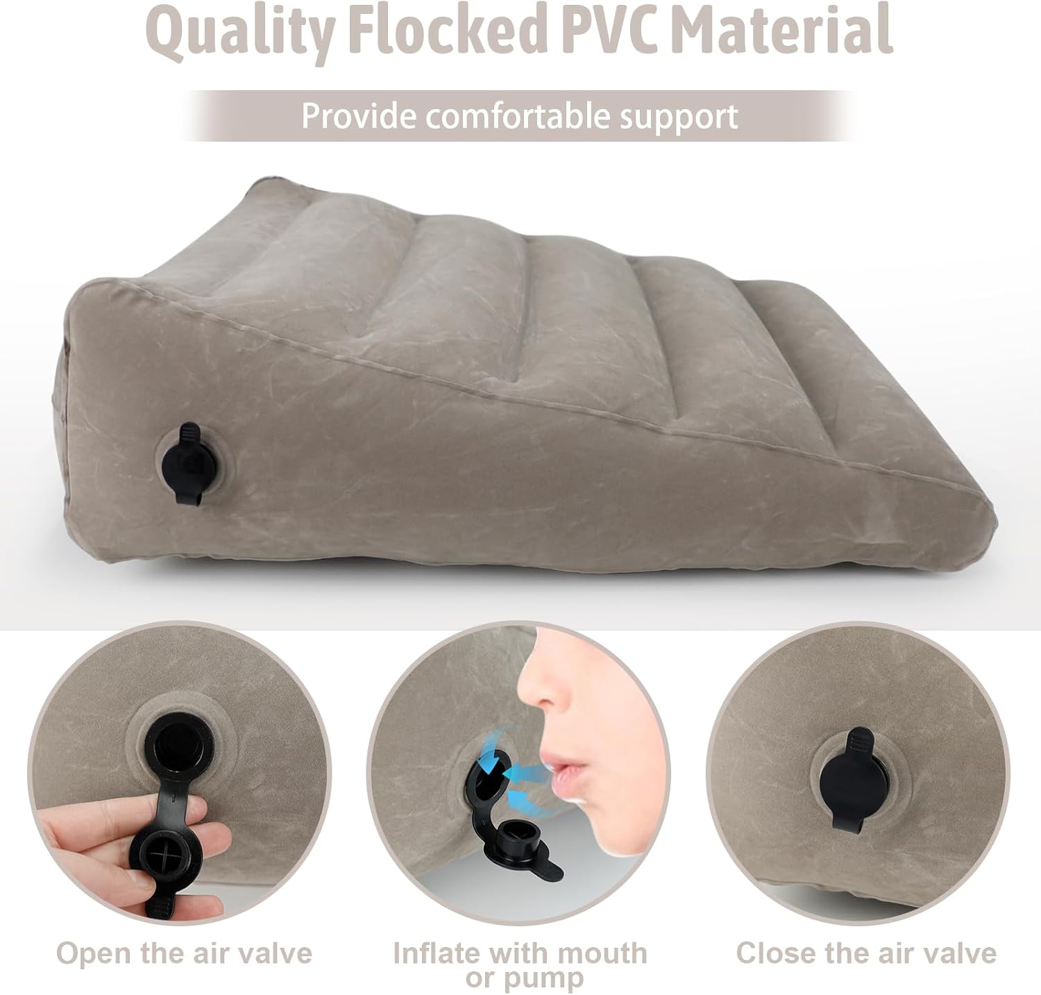 Bloomoja Inflatable Wedge Pillow for Sleep Apnea and Back Support 1