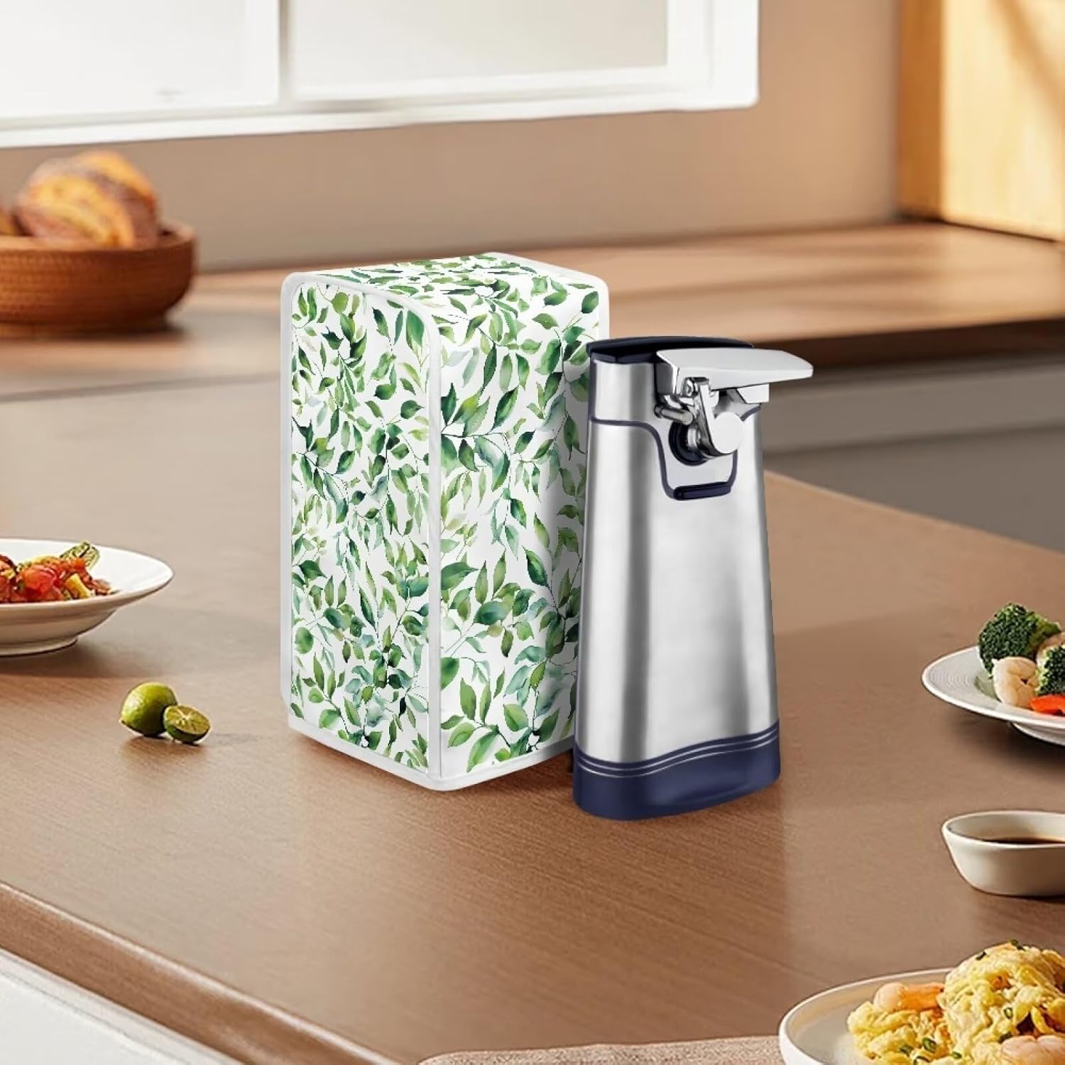 Fishoutleap Green Leaf Electric Can Opener Cover