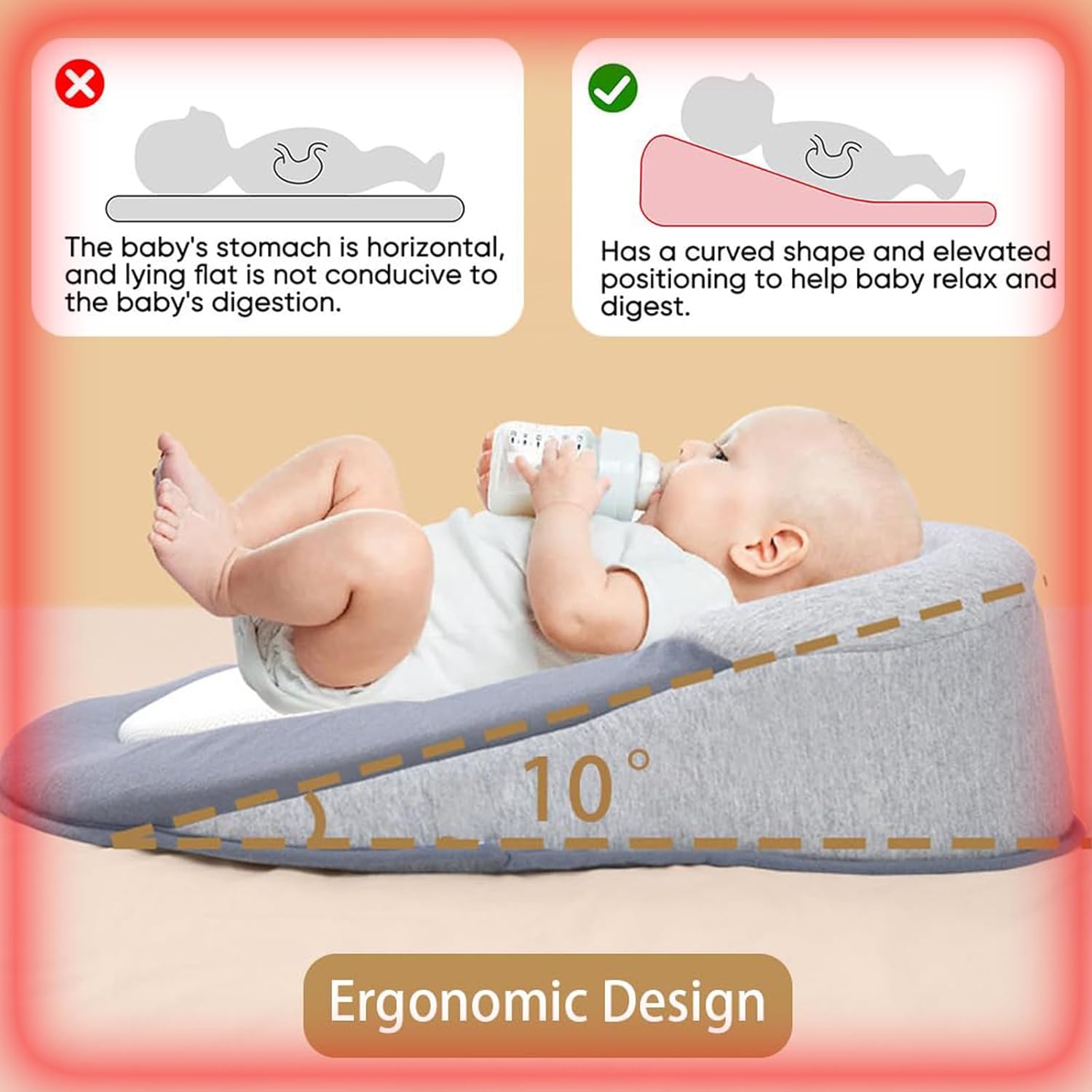 Baby Wedge Lounger for Newborn Comfort Support