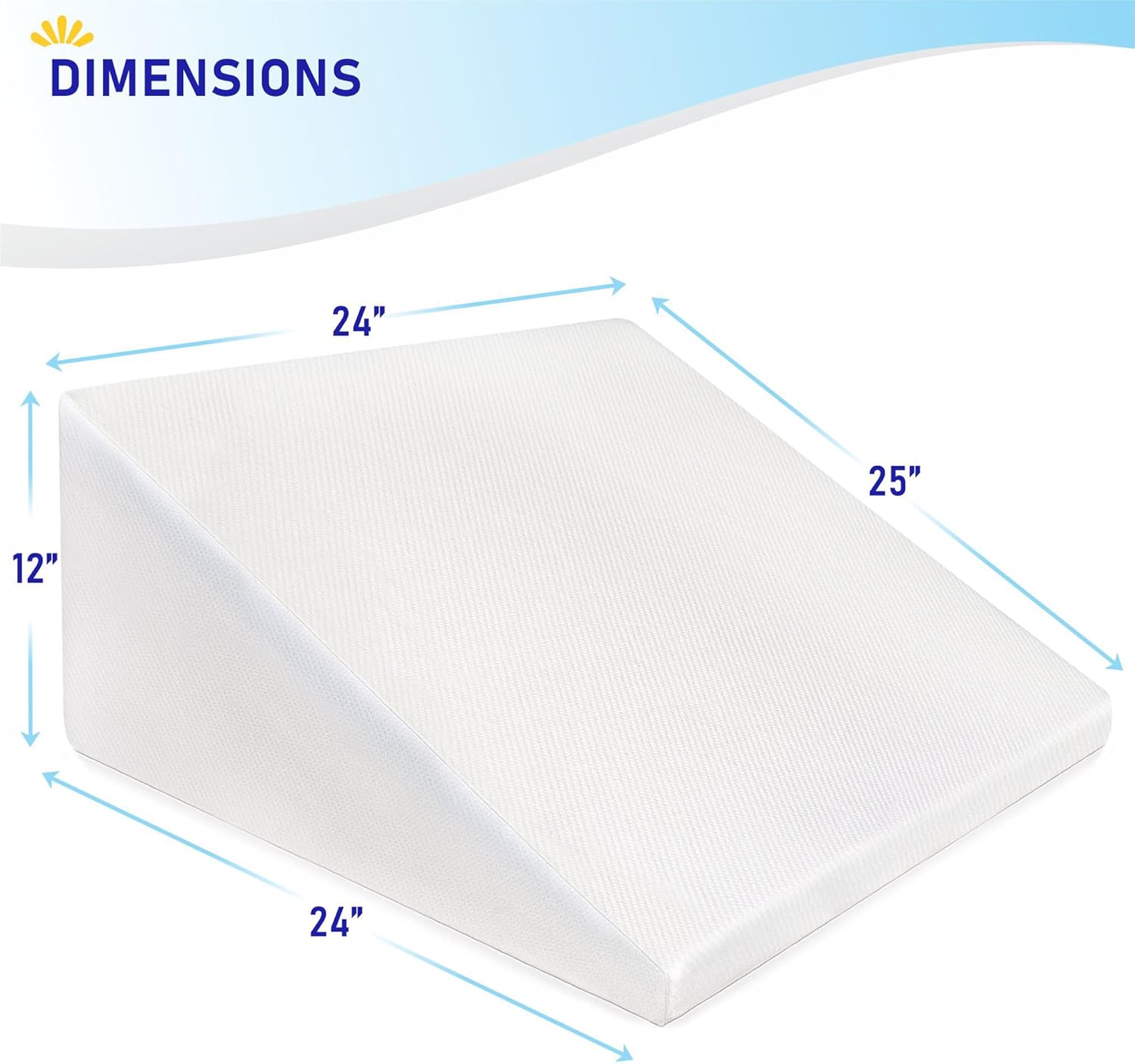 Healthex Bed Wedge Pillow Cooling Memory Foam Removable Cover