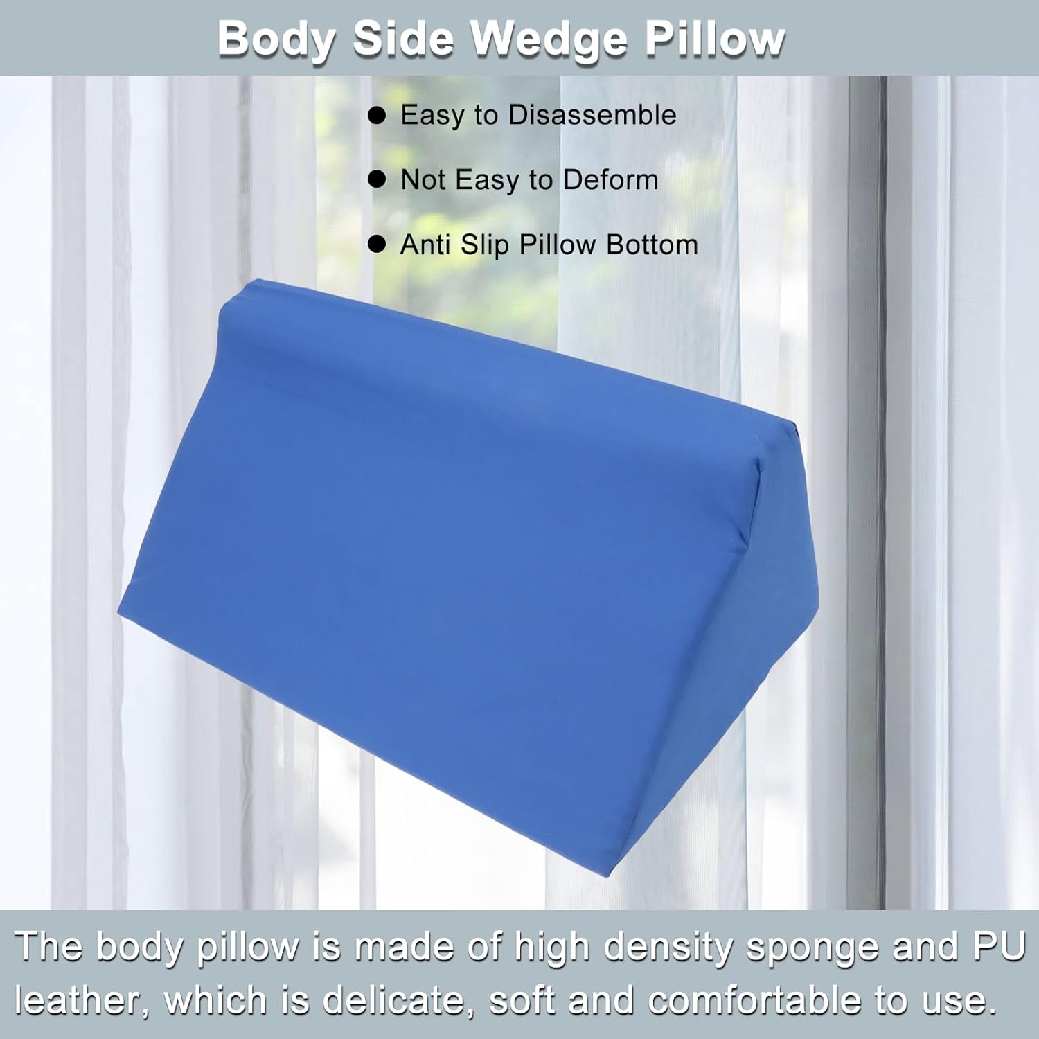 Walfront Bed Wedge Pillow for Adults Side Sleepers and Pregnant Women