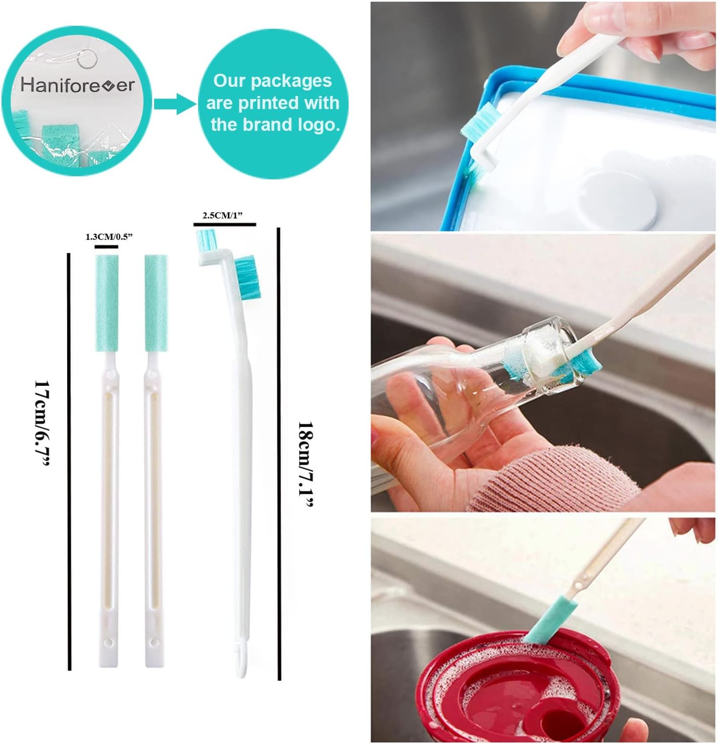 Haniforever 8in1 Cleaning Brush Set for Small Spaces