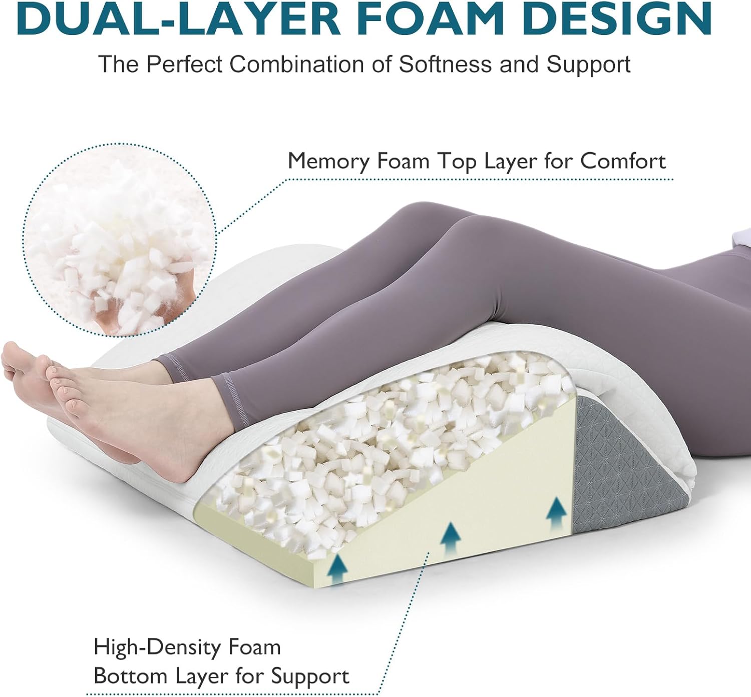 Shinnwa Dual-Layer Knee Wedge Pillow for Back Pain Relief