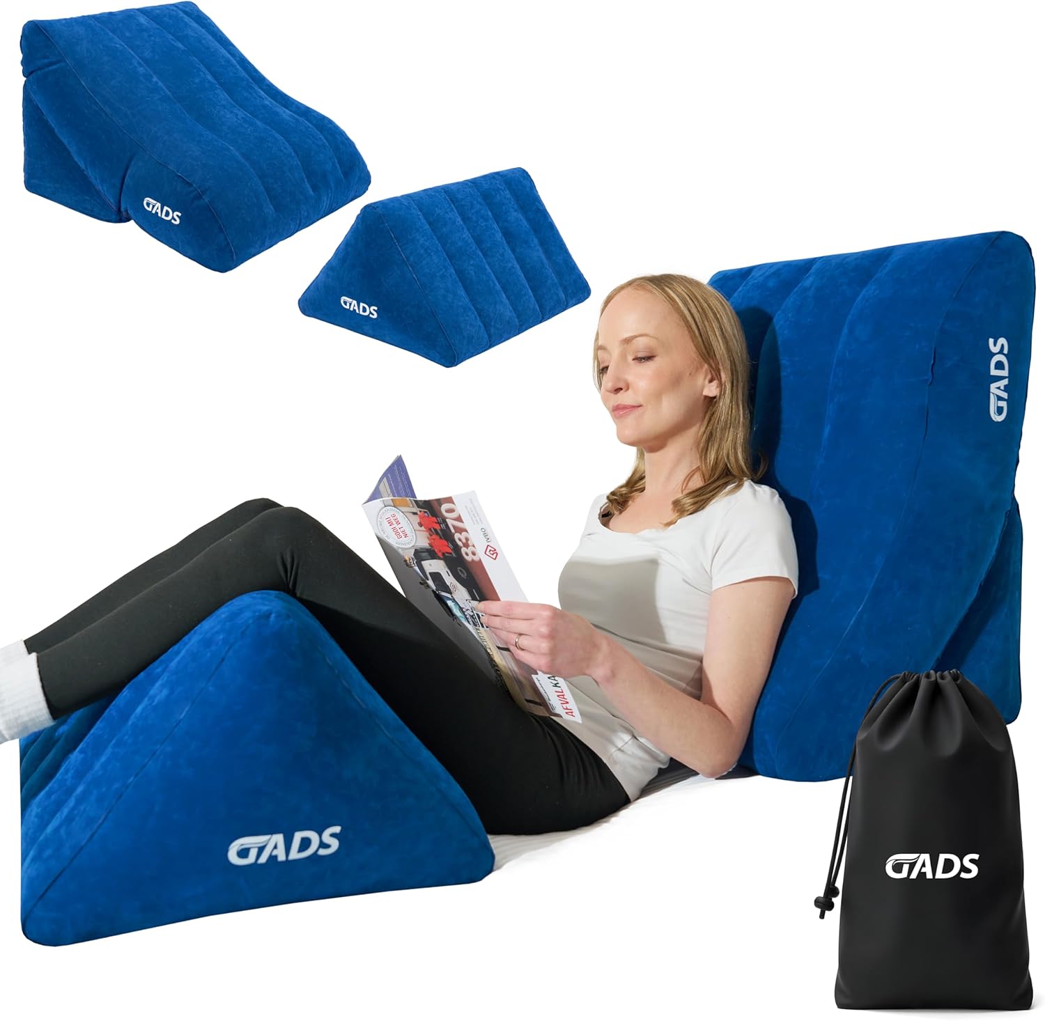 Gads Inflatable Wedge Pillow Set for Leg Elevation and Travel