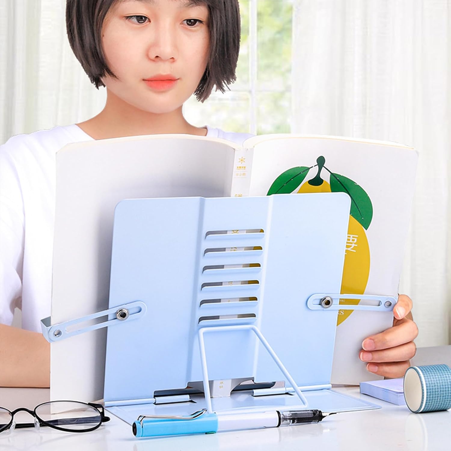 TOPFROP Foldable Metal Book Stand for Reading