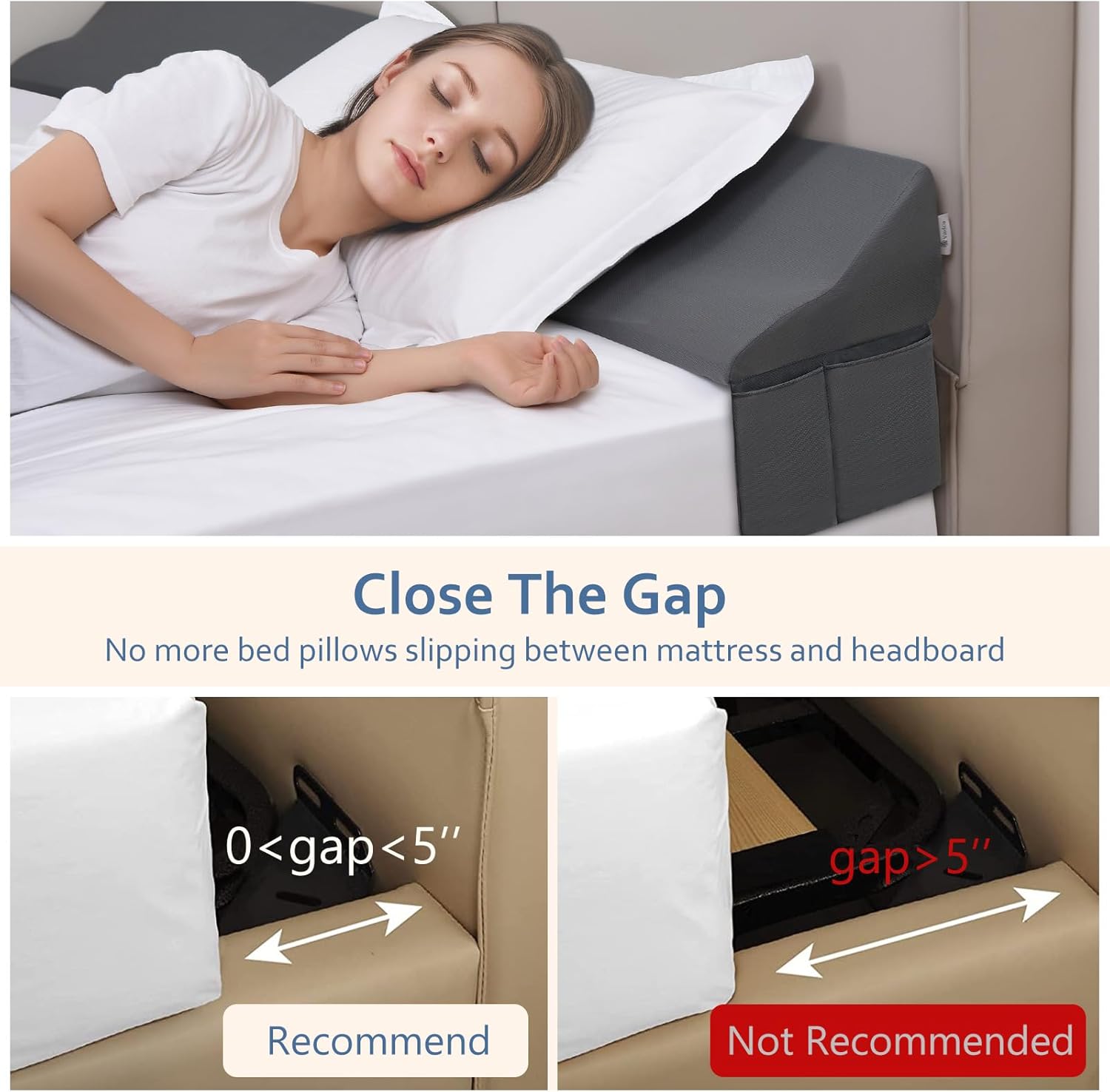 Vekkia King Bed Wedge Pillow - Gray