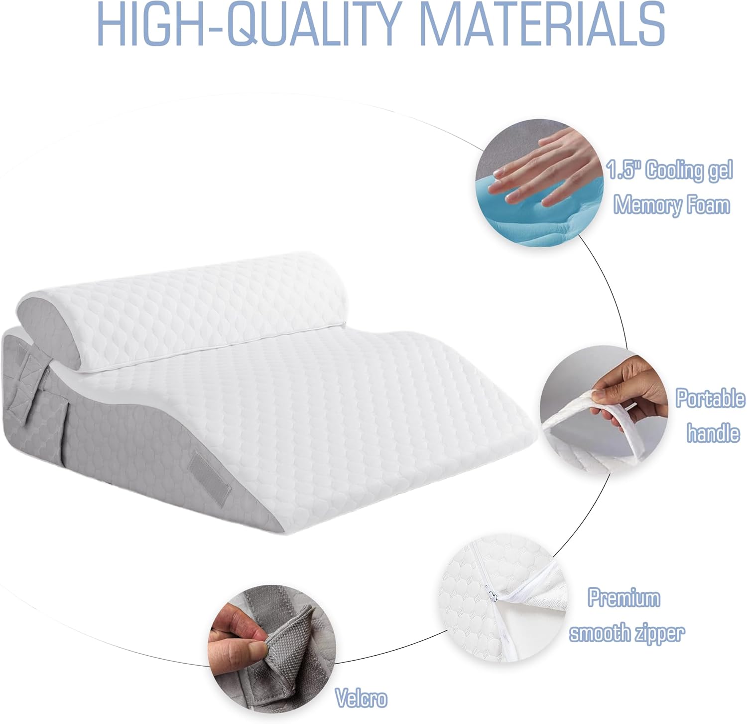 Foamalusion 2PCS Adjustable Memory Foam Wedge Pillow 1