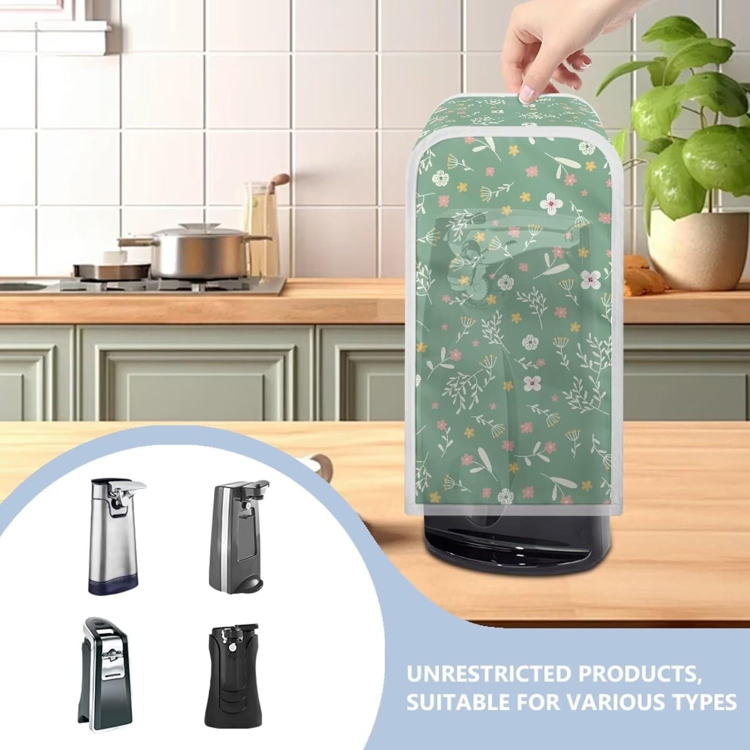 Pzuqiu Cartoon Flower Electric Can Opener Dust Cover 1