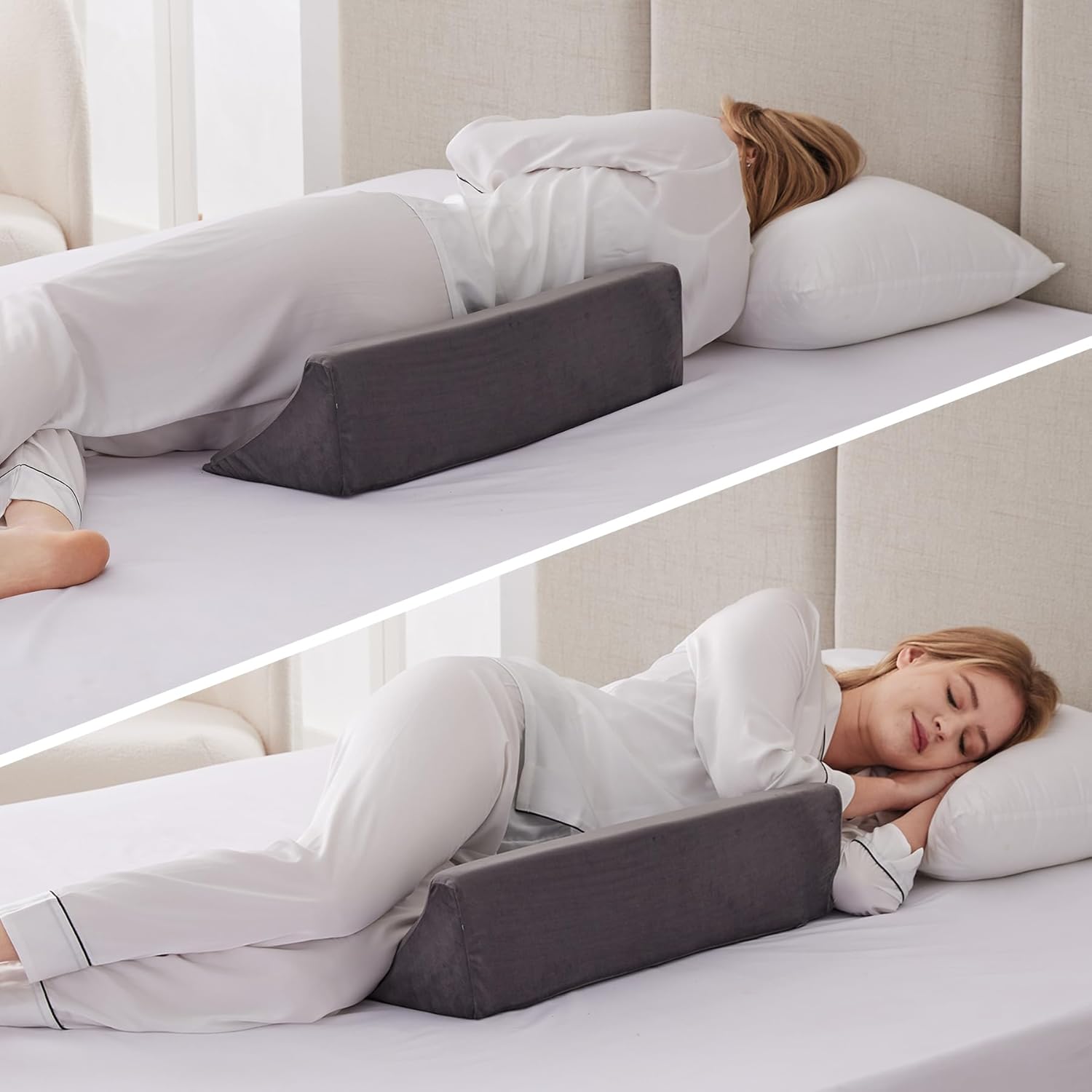 Multi-Use Wedge Pillow for Side Sleepers and Pregnant Women