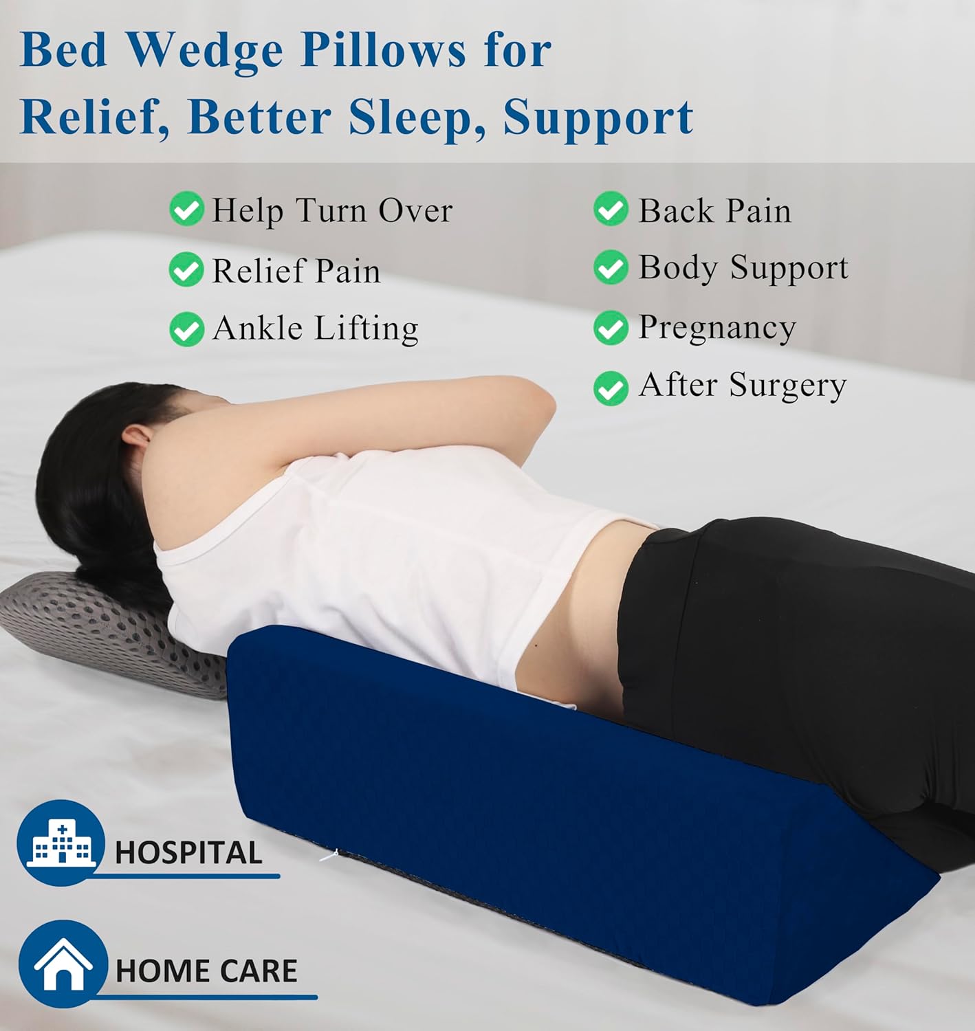 Jacobable Bed Wedge Pillow for Side Sleepers