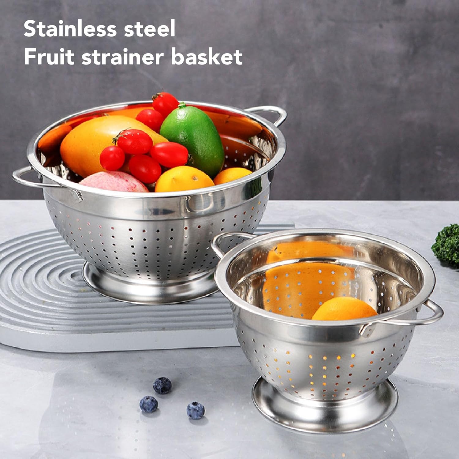 Fockety 28cm Stainless Steel Colander with Handle 1