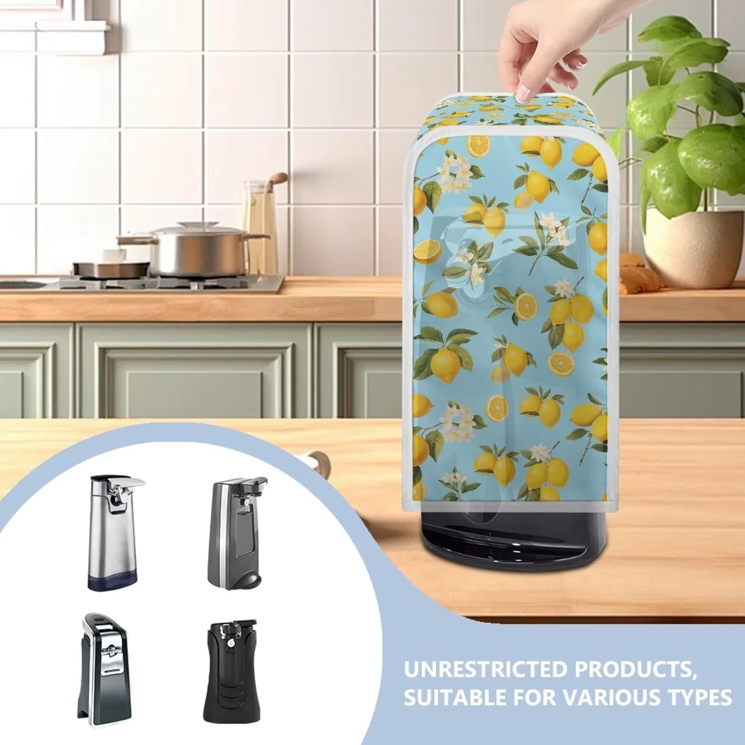 Annejudy Lemon Pattern Electric Can Opener Cover