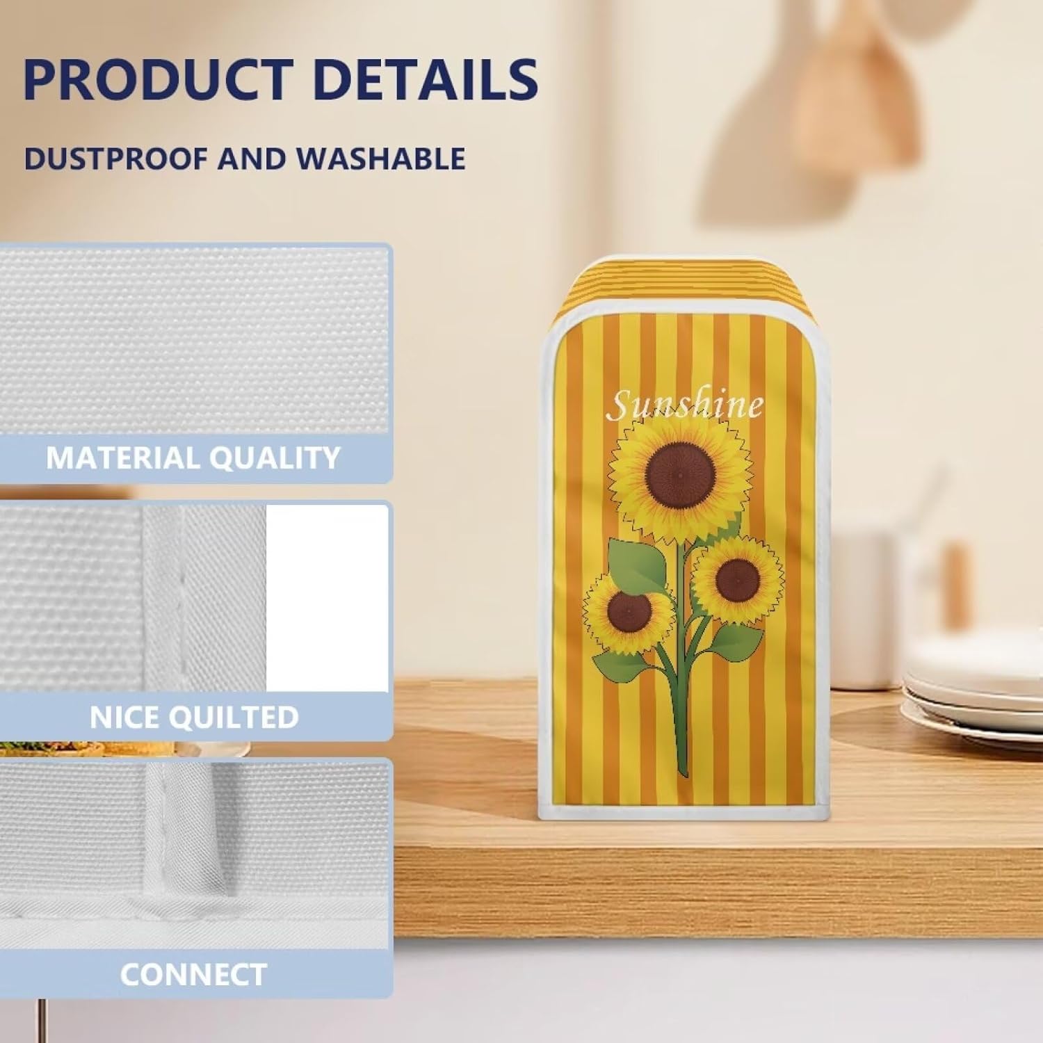 Suhoaziia Can Opener Dust Cover with Sunflower Design