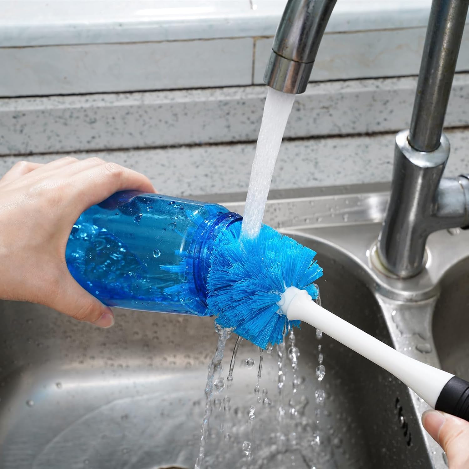 MOSOLAN 3-Piece Dish Brush Set with Scraper Edge