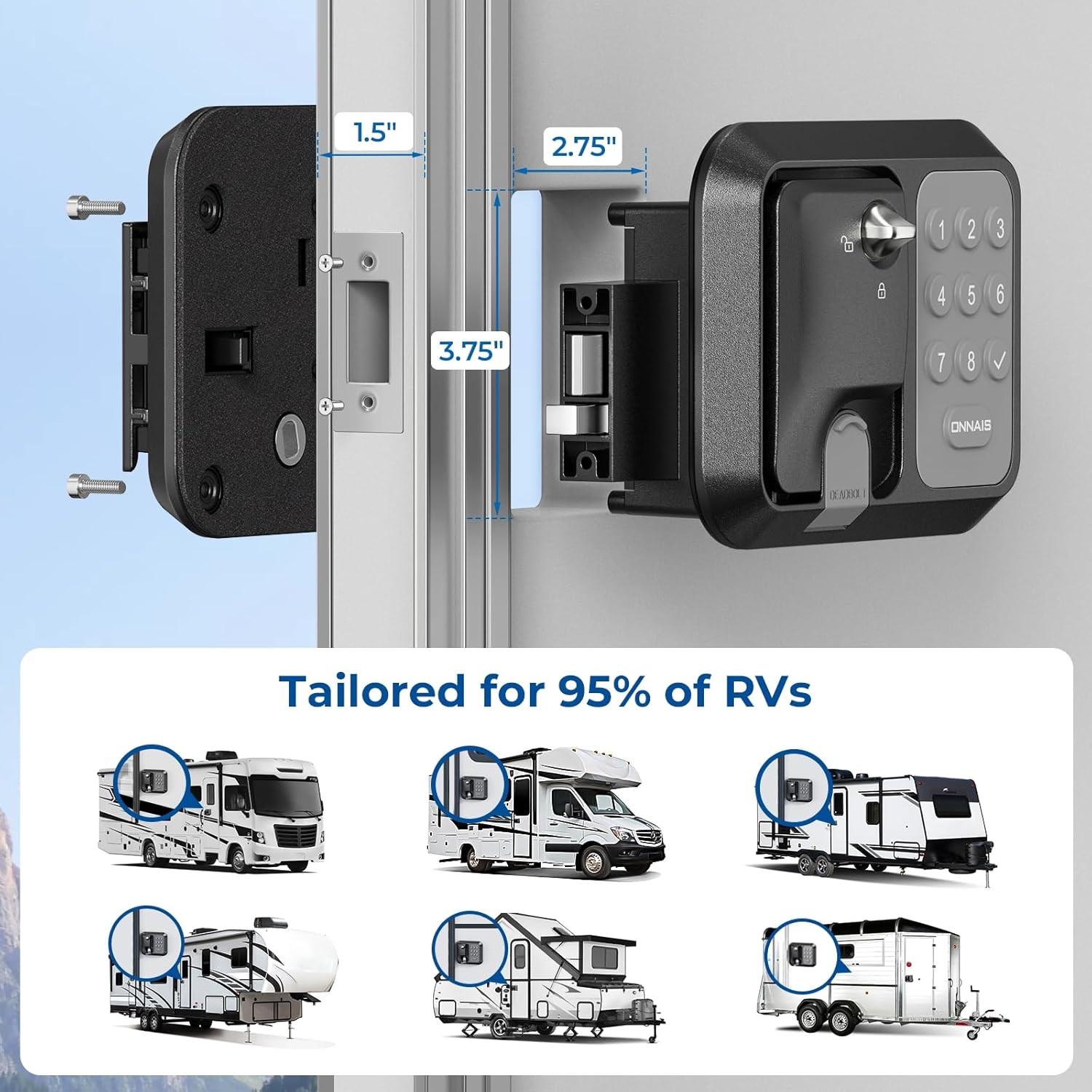 ONNAIS Keyless Entry Door Lock with Password and Remote