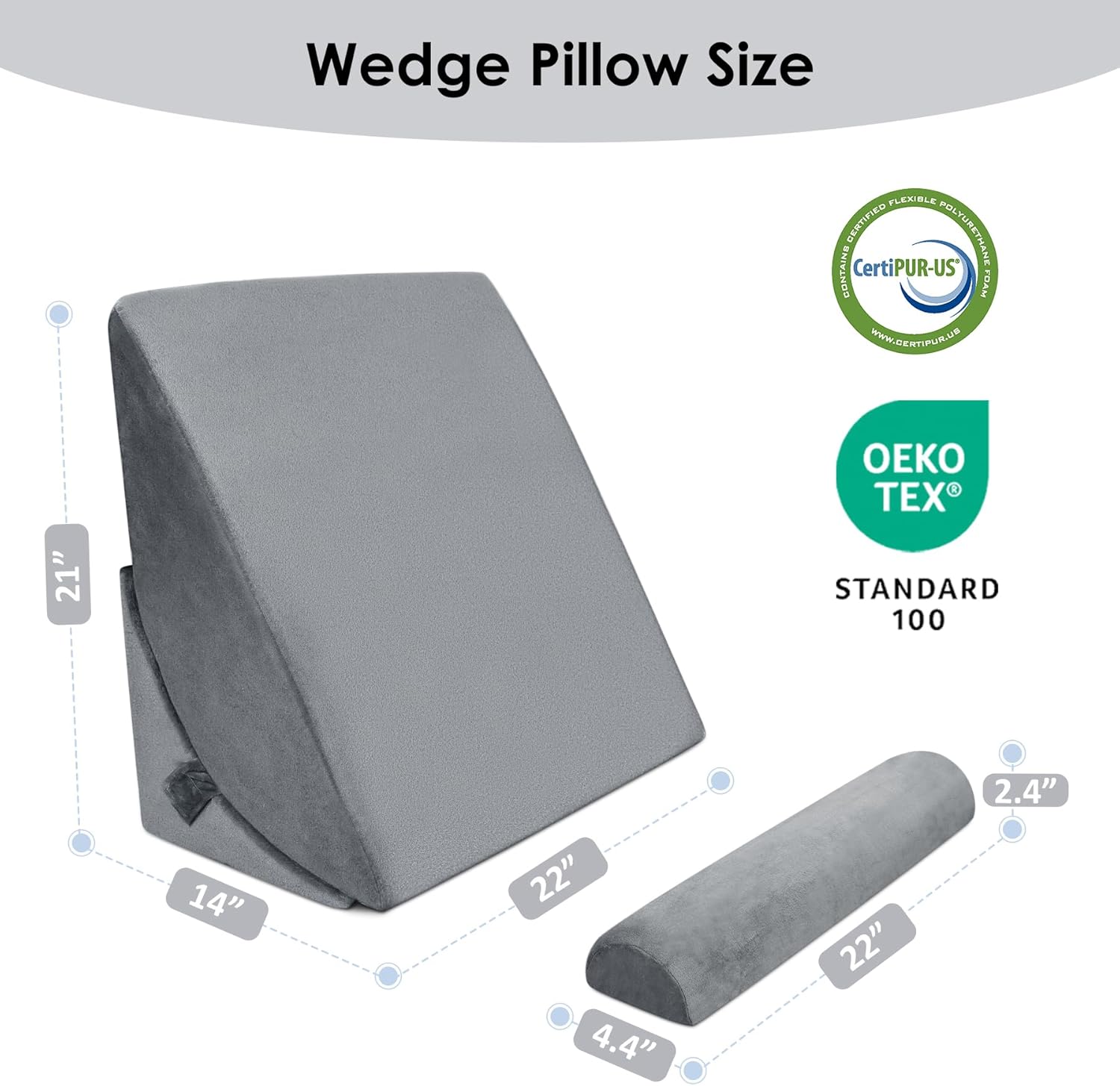 WENRENER 3pcs Adjustable Bed Wedge Pillow Set