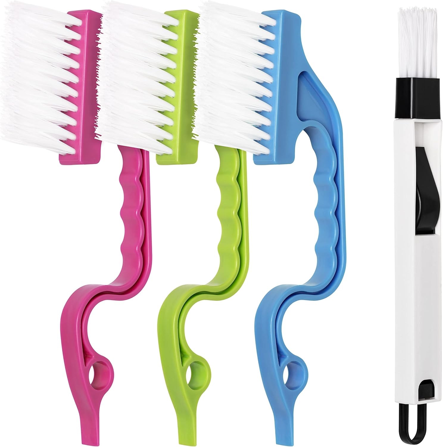 LEOBRO Hand Held Groove Gap Cleaning Brushes Pack of 4