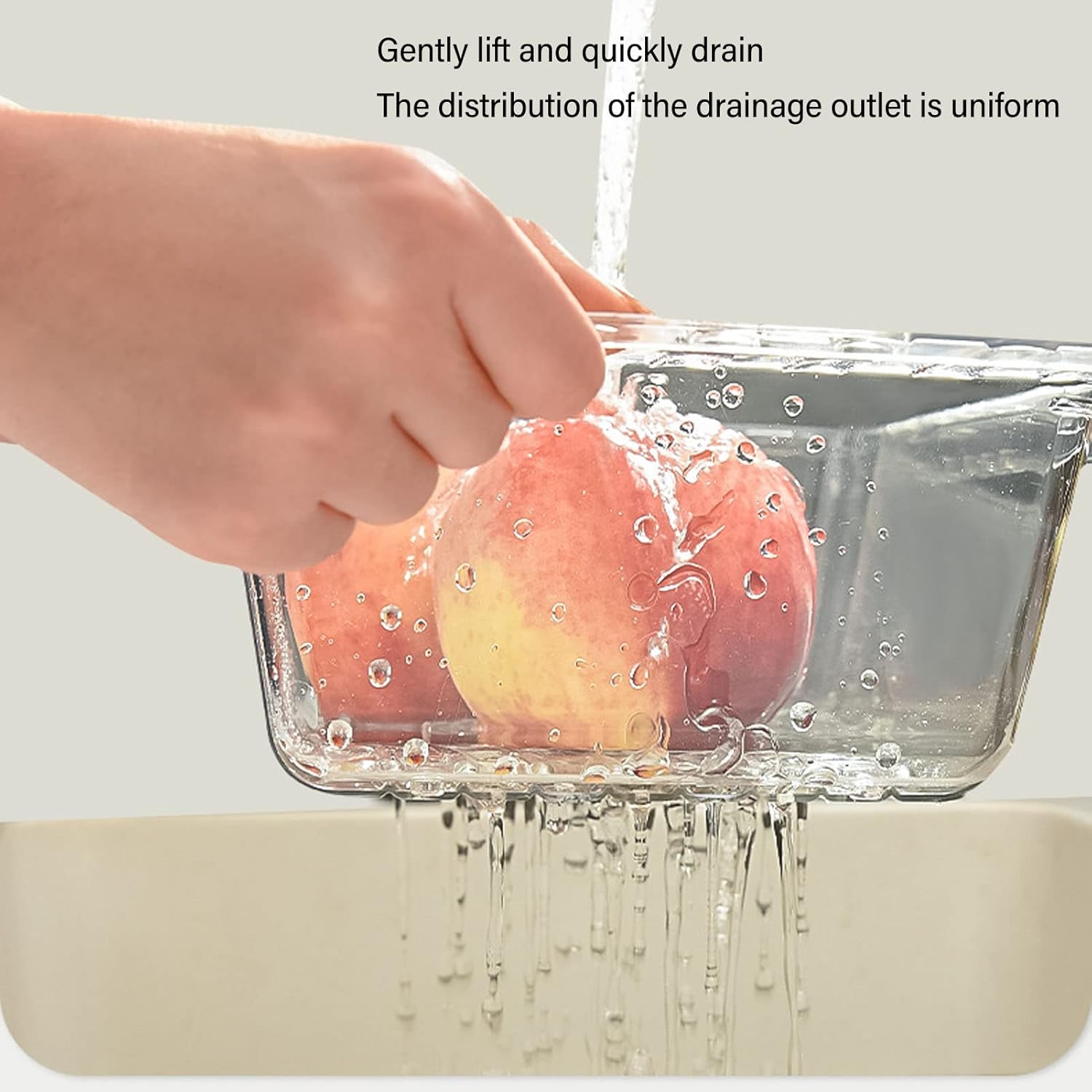 DriKou Kitchen Sink Colander Clear Adjustable Strainer