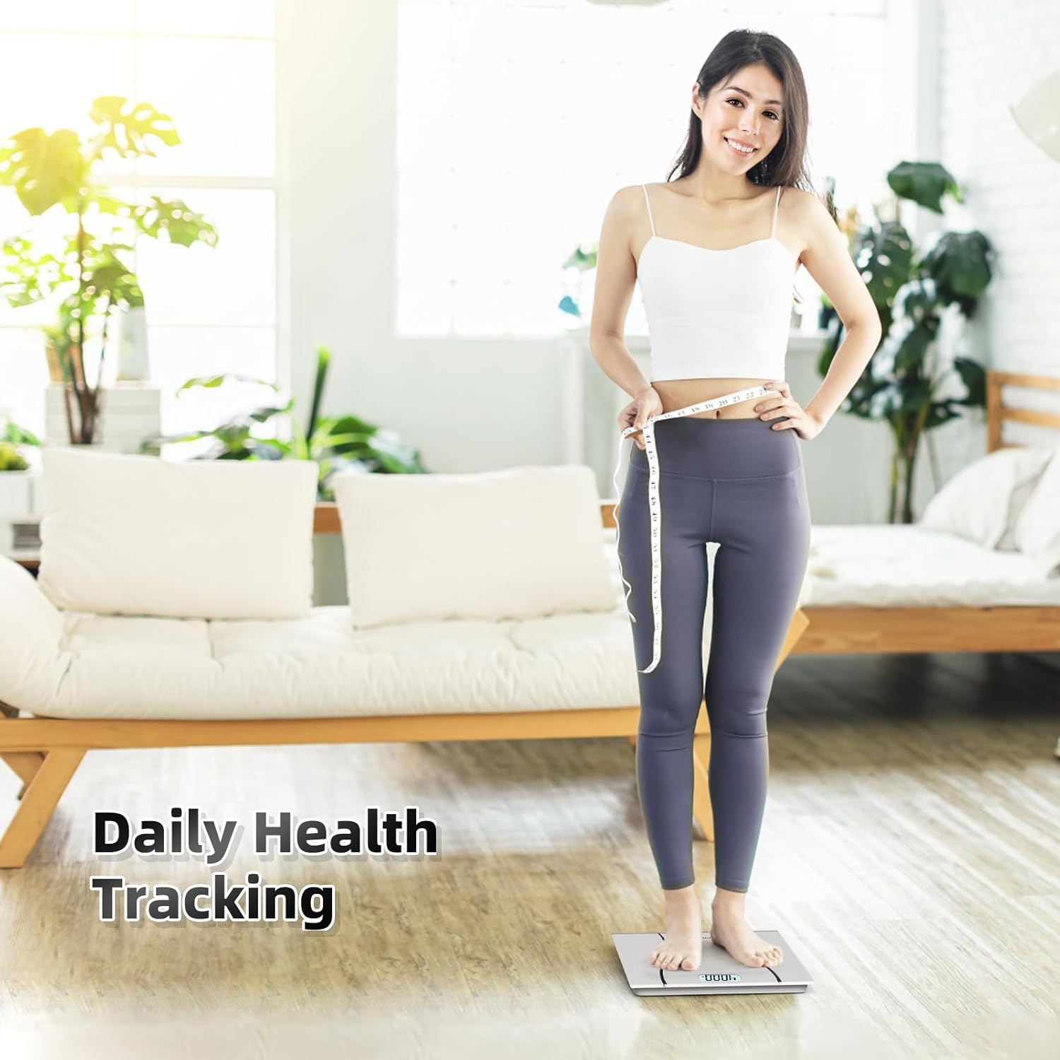 MPBEKING Digital Weight Scale with Tempered Glass and Tape Measure