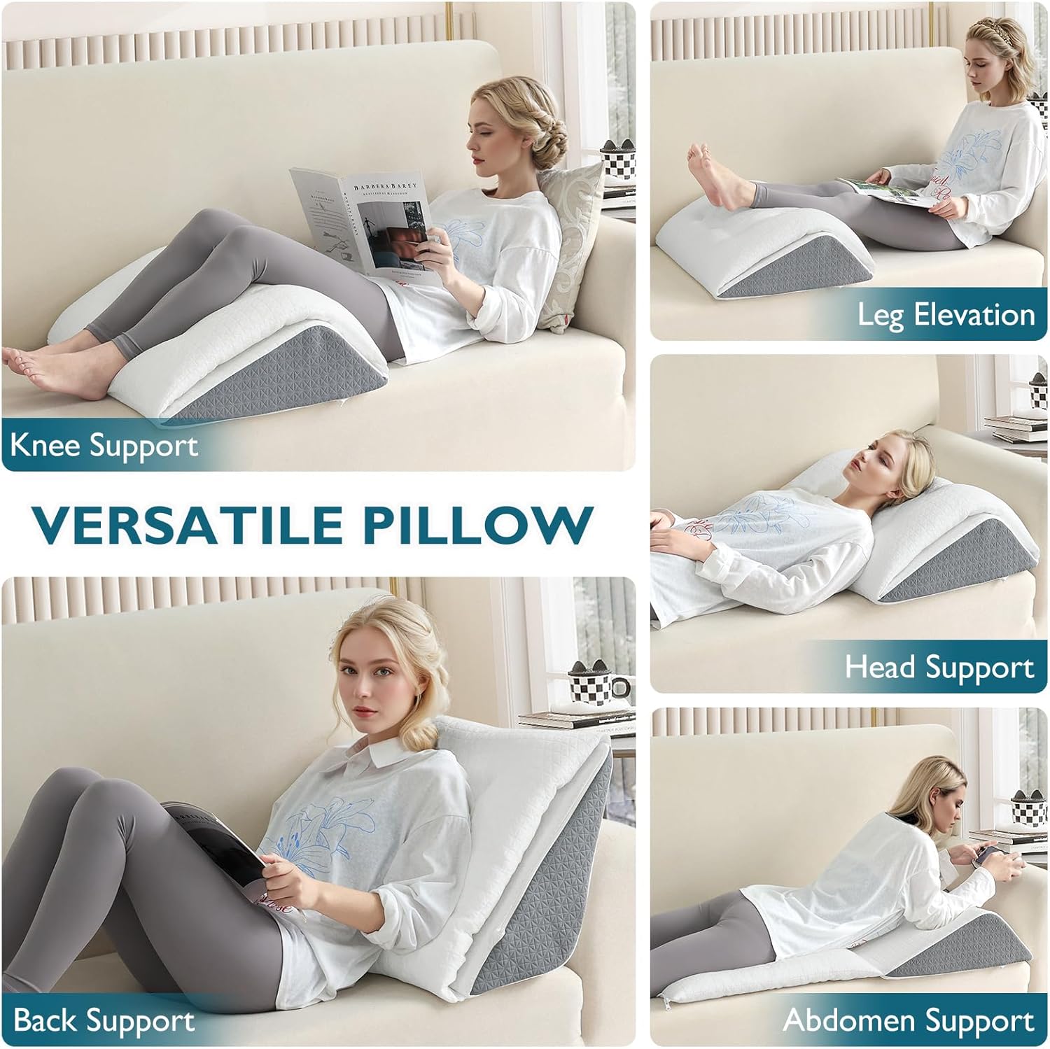 Shinnwa Dual-Layer Knee Wedge Pillow for Back Pain Relief