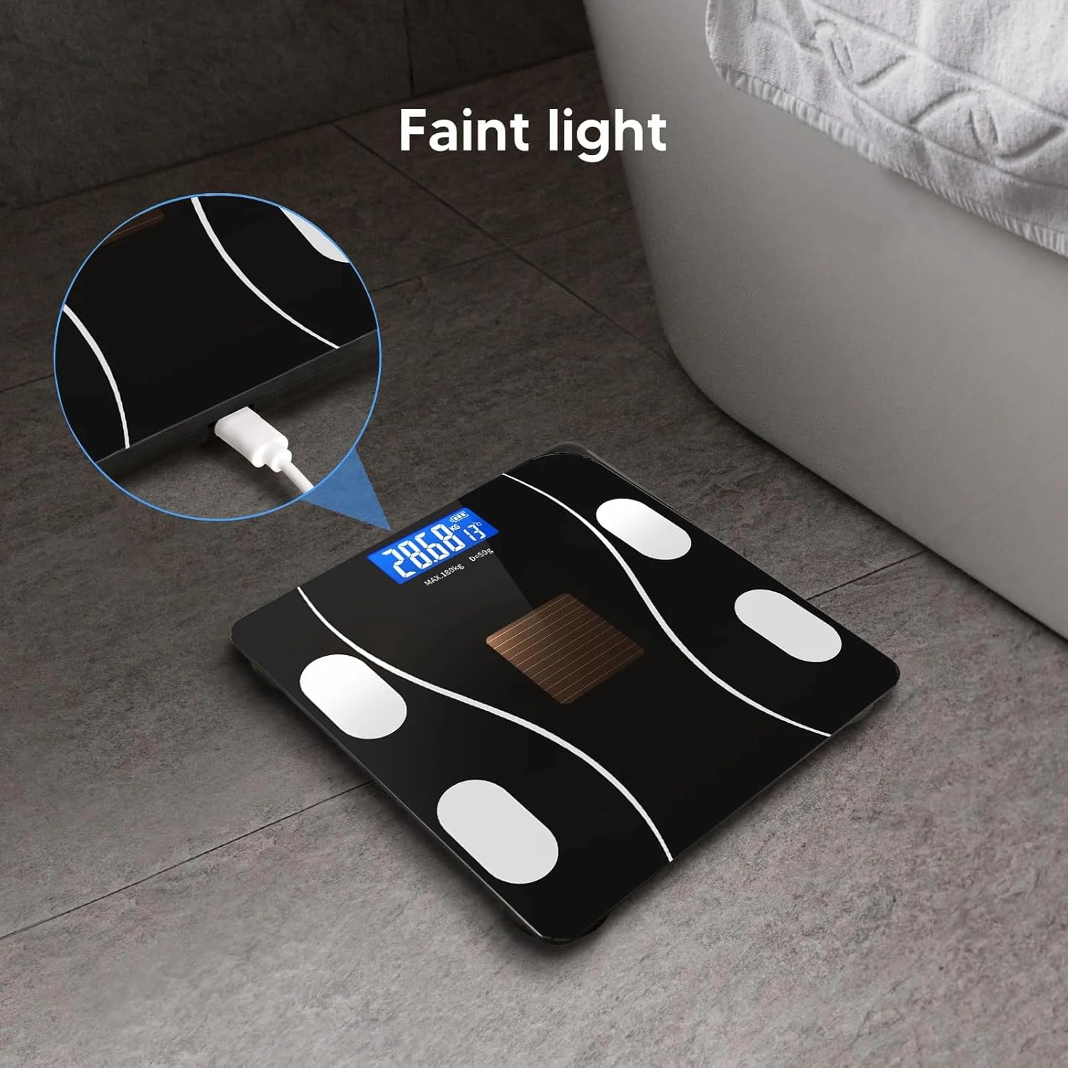 Eayaele Solar Powered Body Fat Scale with 8 Profiles
