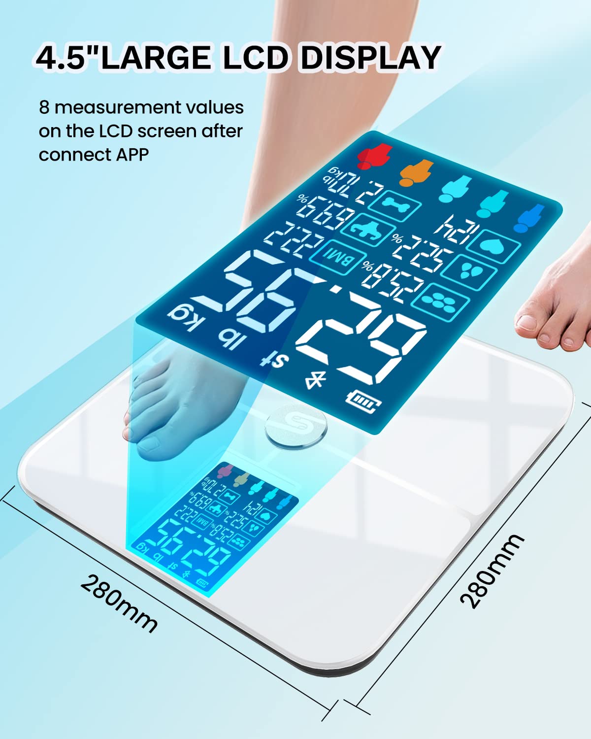 HEYAXA Smart Scale with 17 Body Composition Metrics and APPSync