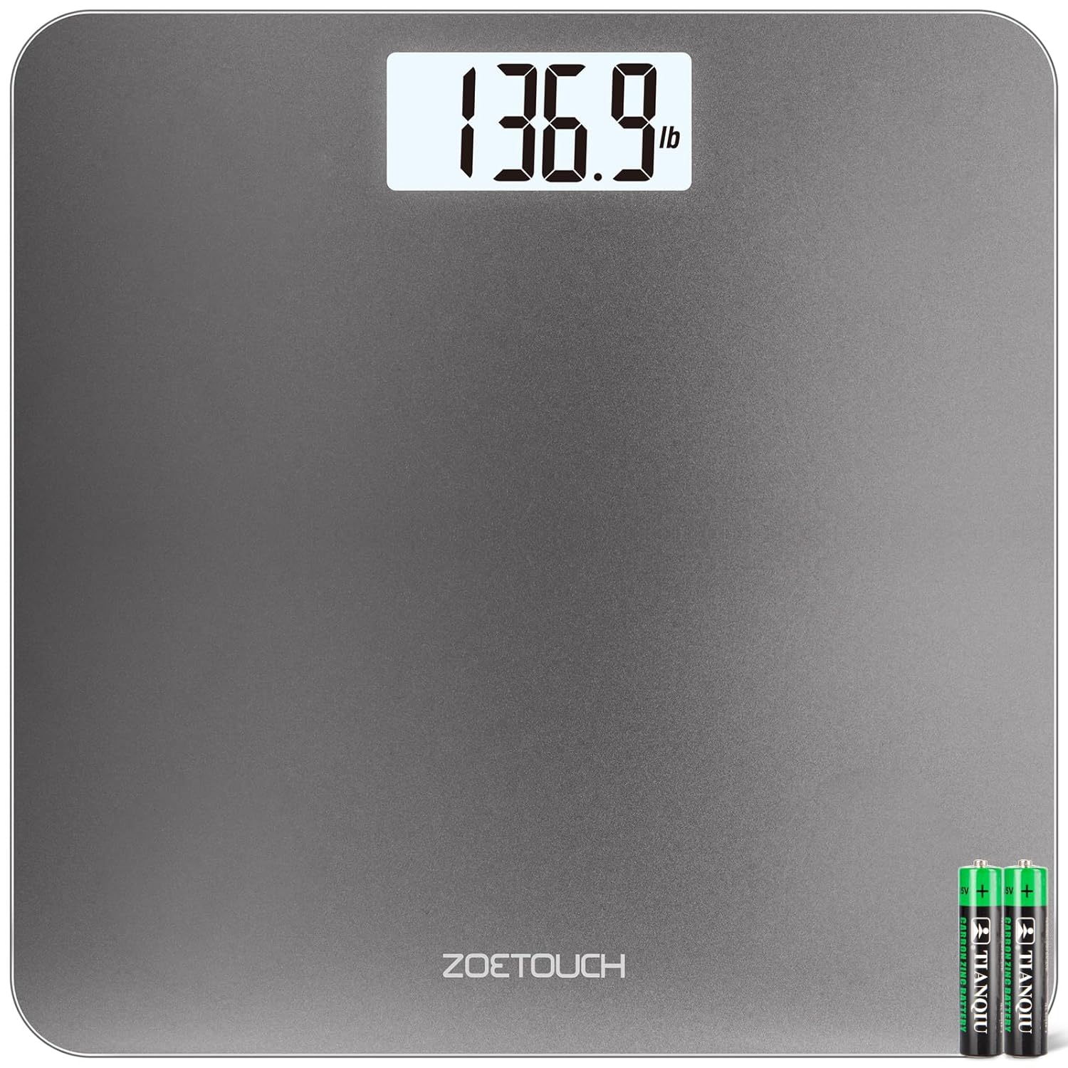 ZOETOUCH Digital Bathroom Scale with Backlit LCD and Tempered Glass