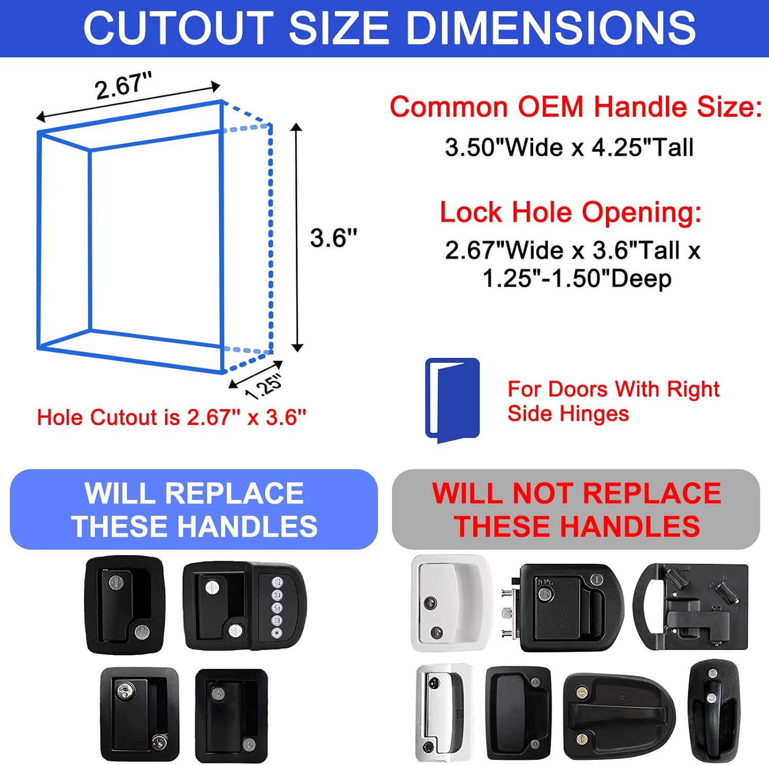 Ristow RV Entry Door Lock RL001 Black Key Lock