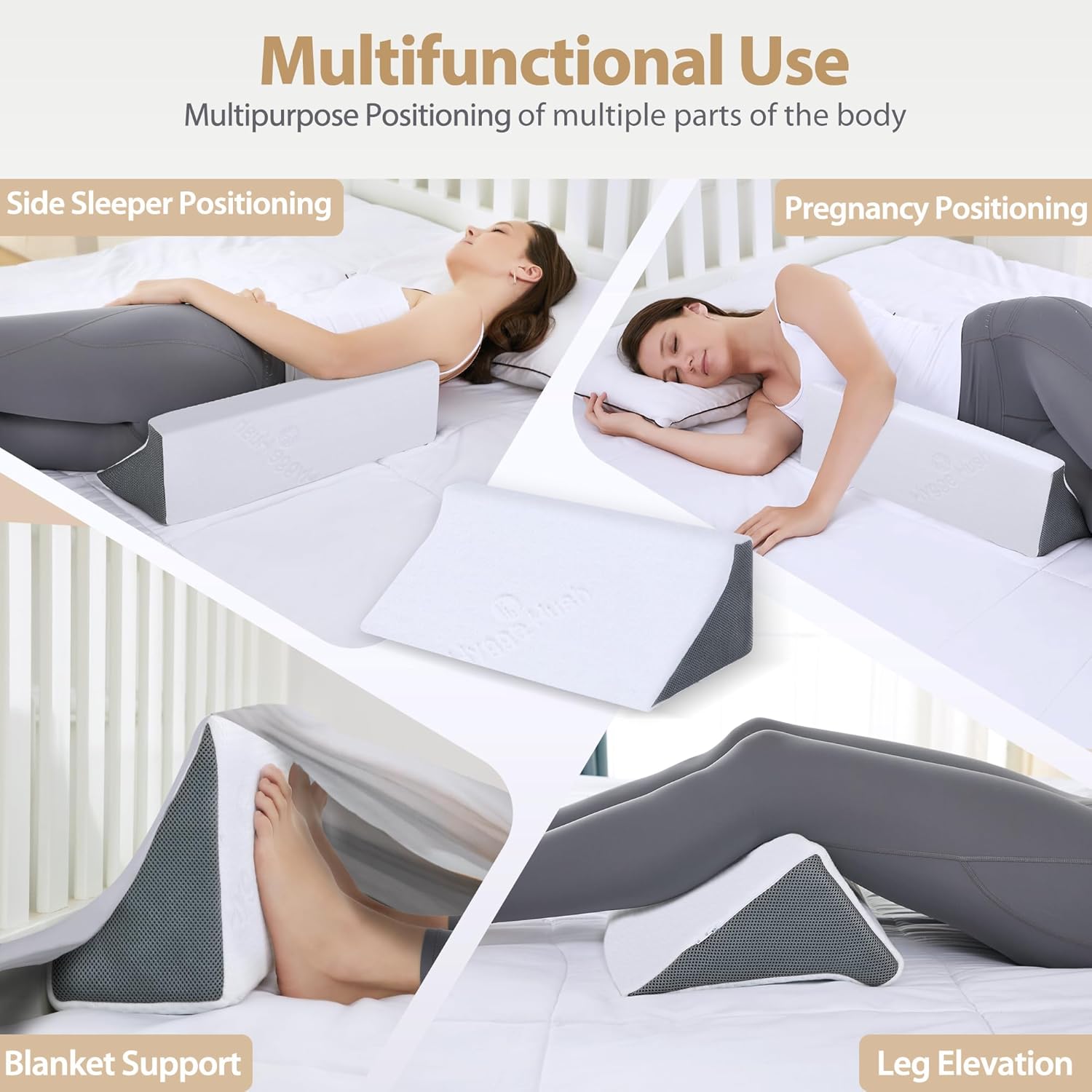 Loeysu Side Wedge Pillow for Back Pain Support
