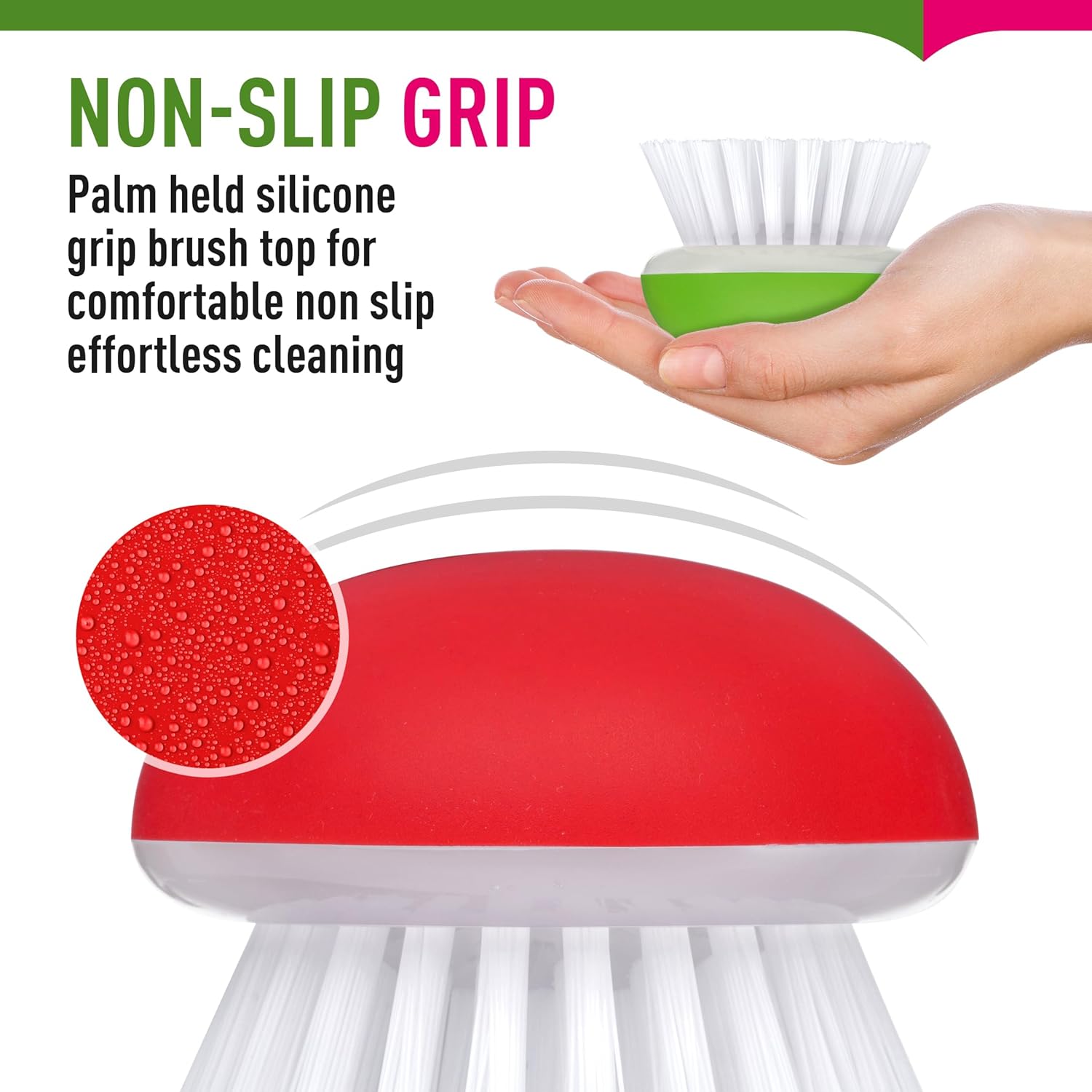 Vegetable Brush Scrubber 2Pcs Set Red and Green