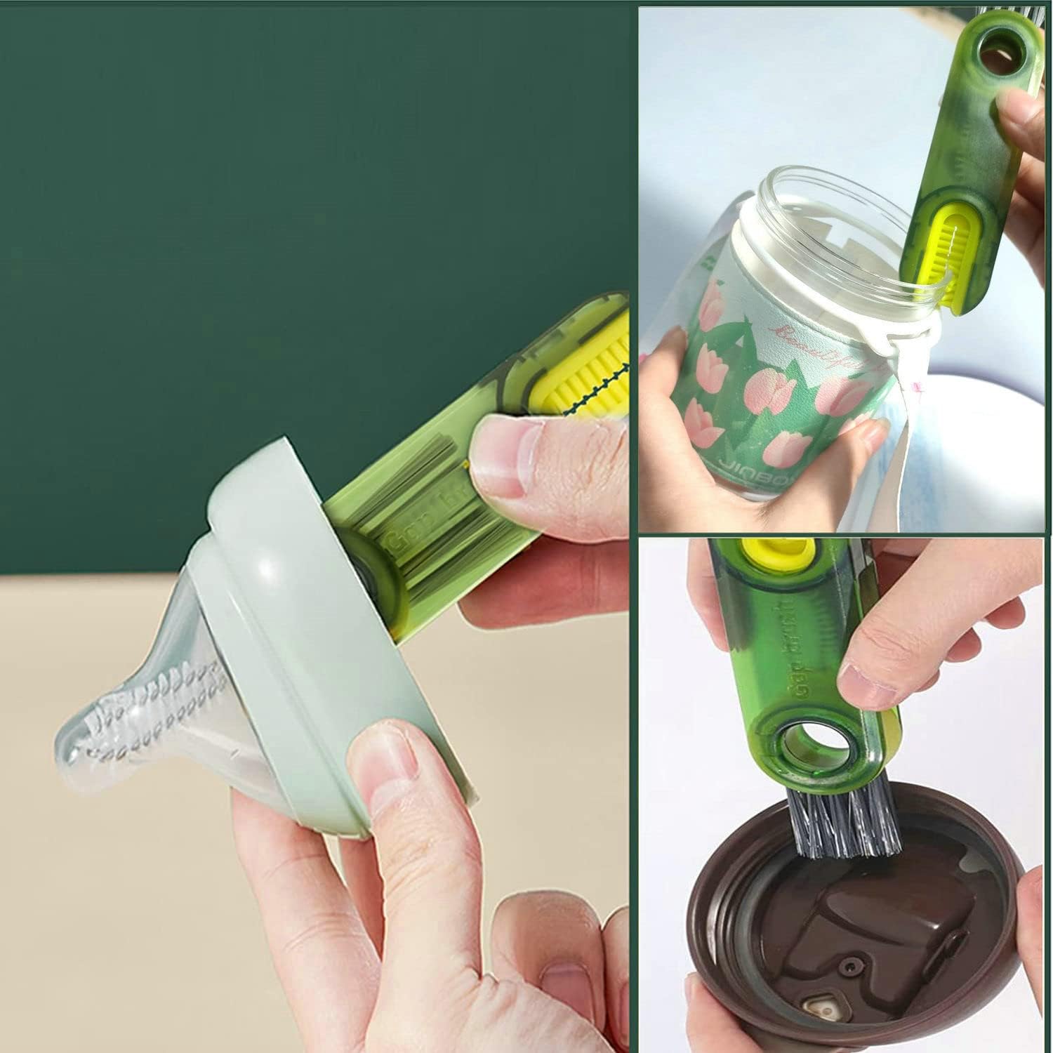 3 in 1 Multifunctional Bottle Cup Lid Cleaner