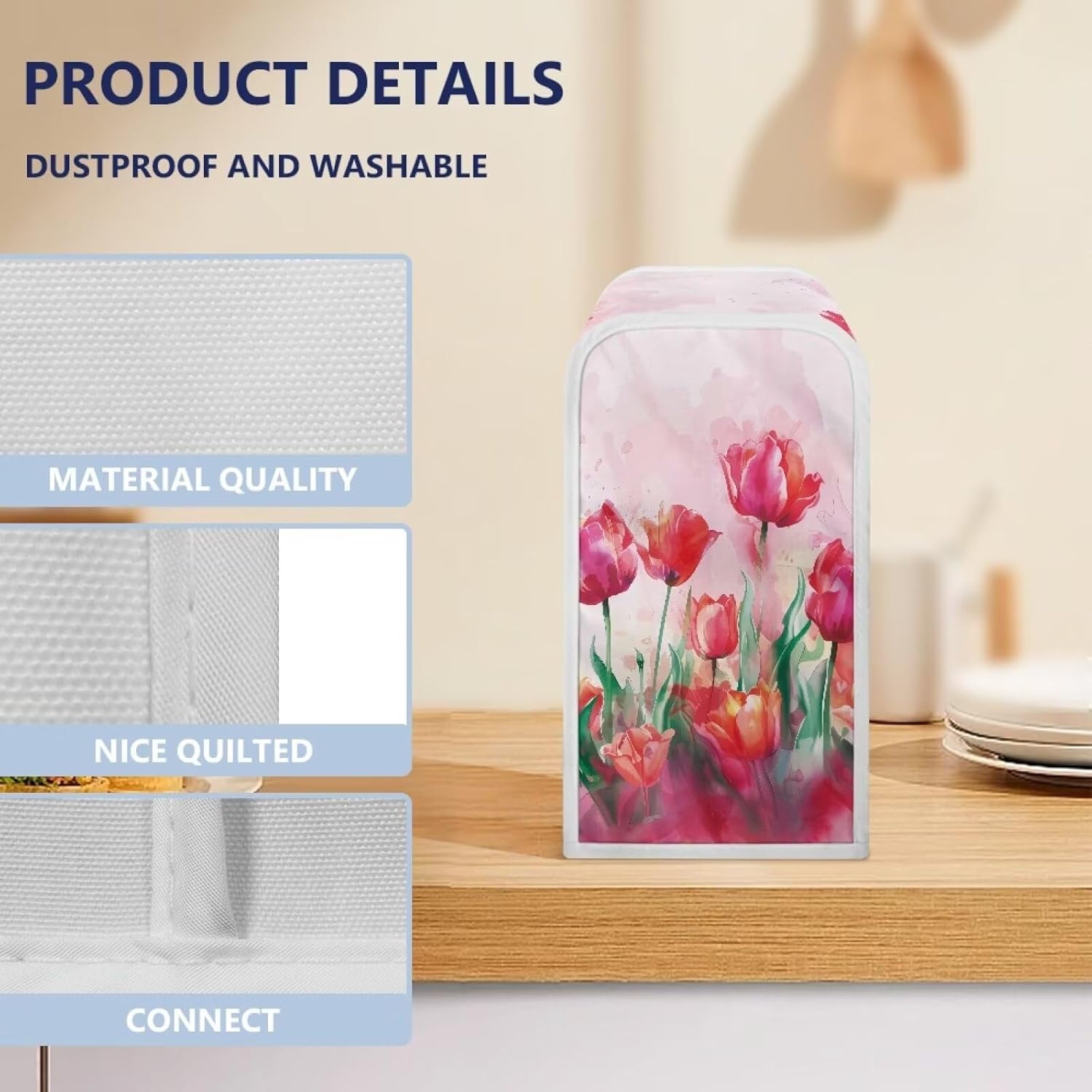 TODIYADDU Red Tulip Electric Can Opener Cover