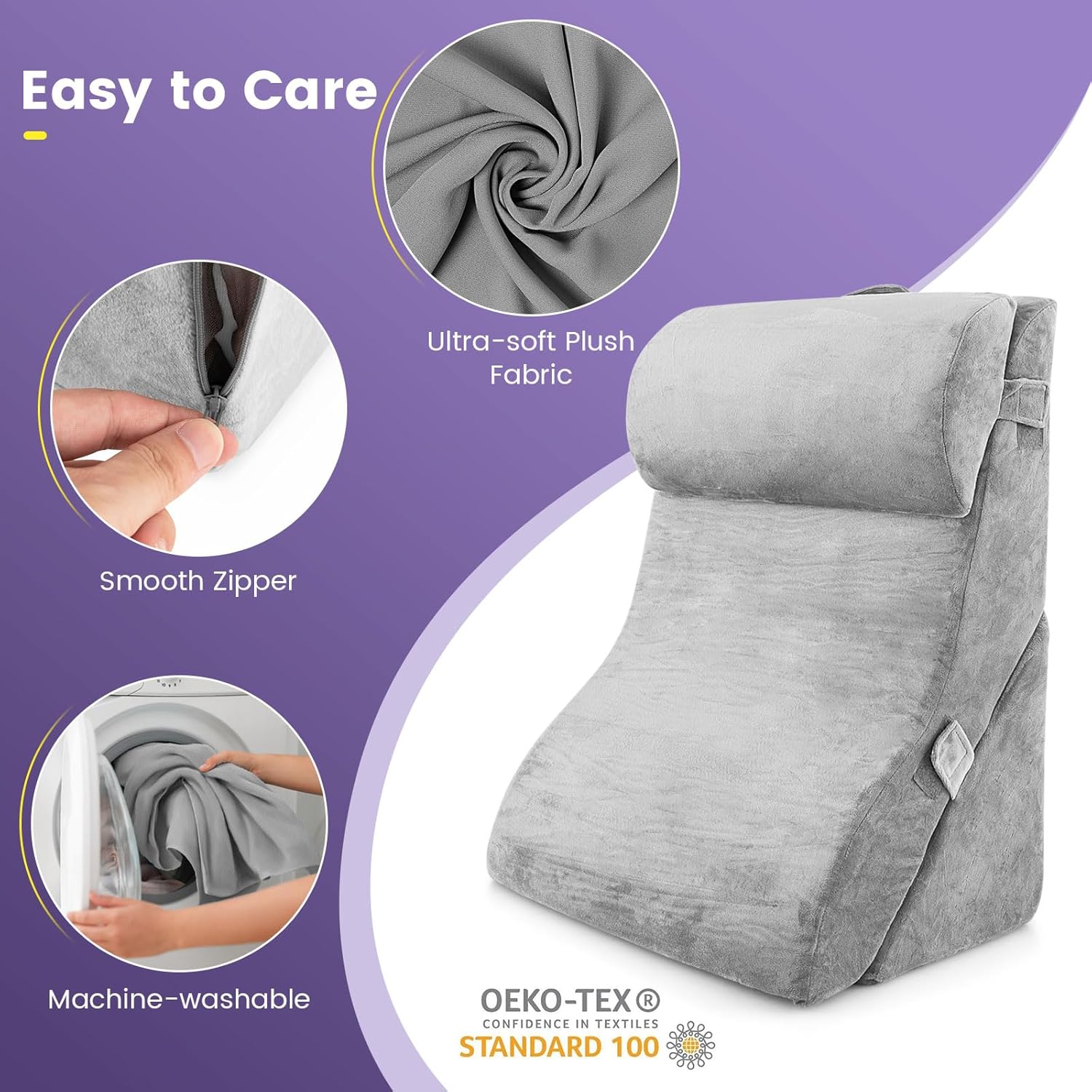 KOMFOTT 3PCS Adjustable Orthopedic Wedge Pillow Set
