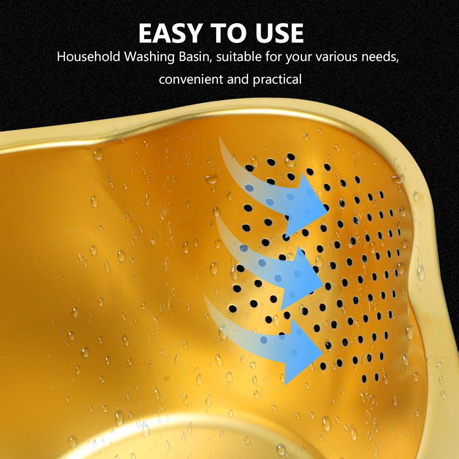 Kichvoe Multifunctional Stainless Steel Colander Bowl