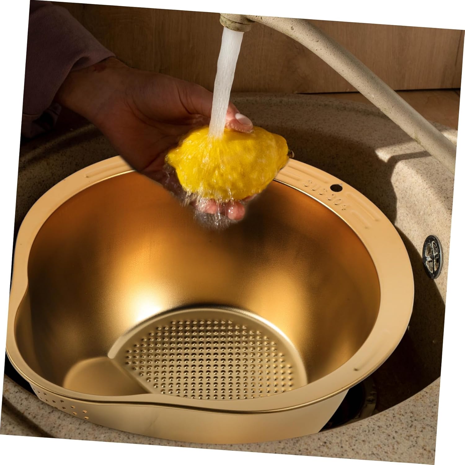 Convenient Colander with Fine Mesh for Rice and Vegetables
