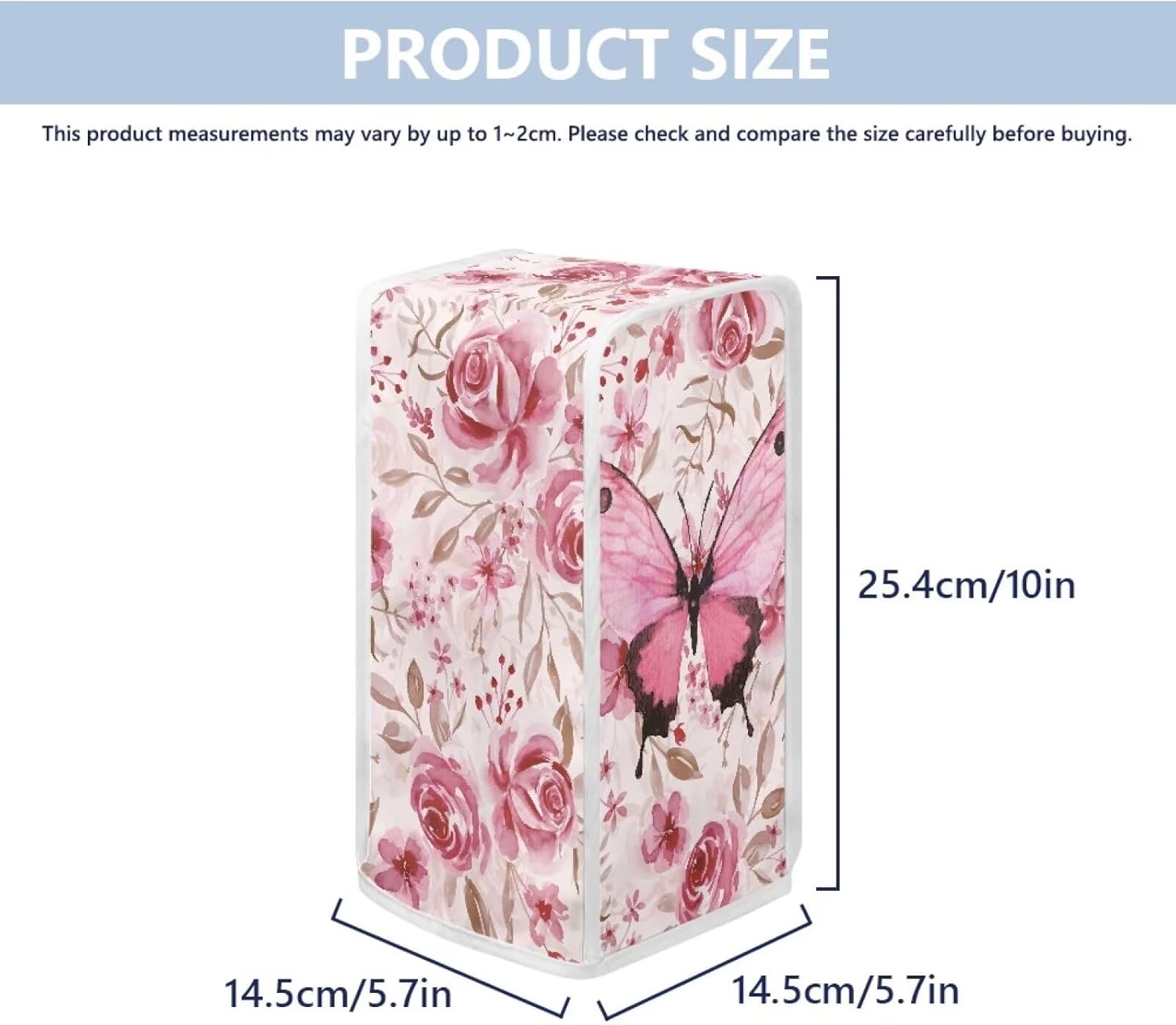 Suhoaziia Electric Can Opener Dust Cover with Pink Butterfly Design