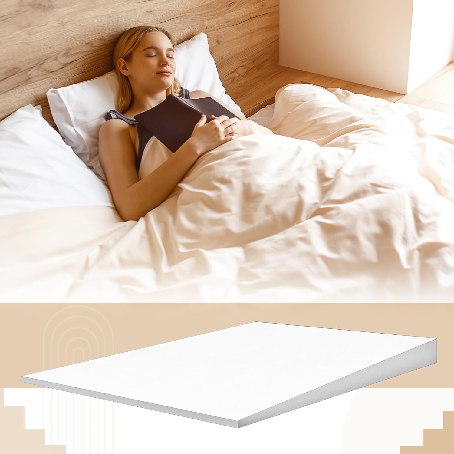 Cinnvoice Mattress Wedge 5 Inch King Incline for Back Pain