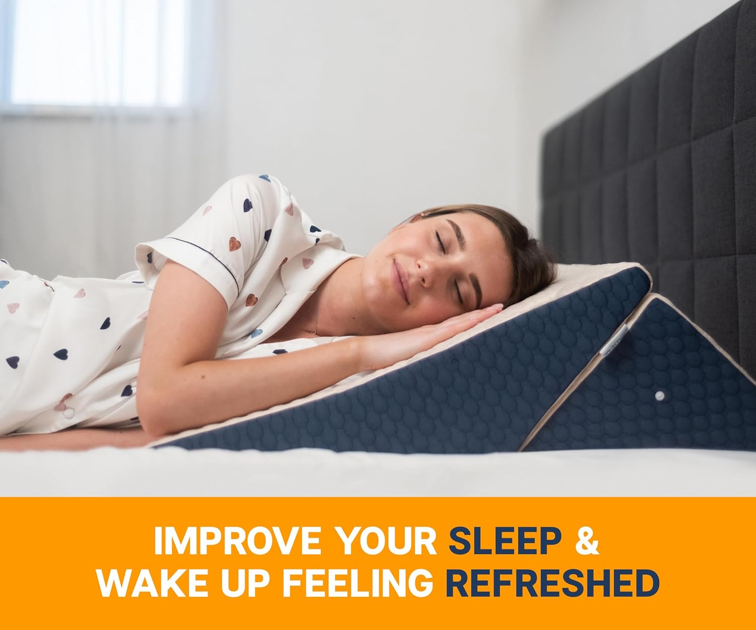 Isadem Bed Wedge Pillow - 45 Degree Incline Cushion