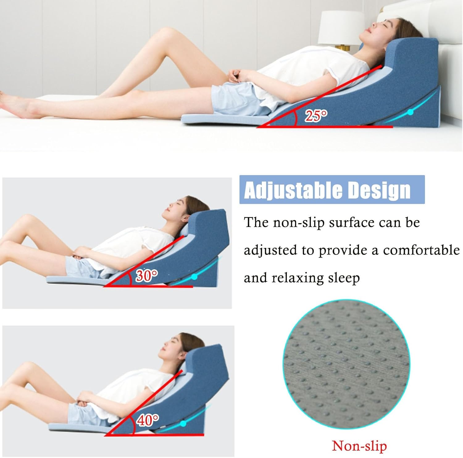 RENLXFI Blue Acid Reflux Pillow Travel