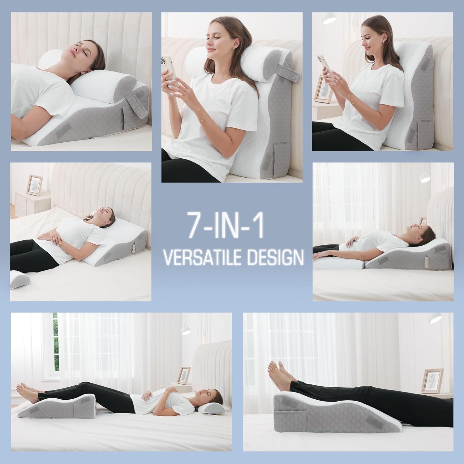 Foamalusion 2PCS Adjustable Memory Foam Wedge Pillow 1