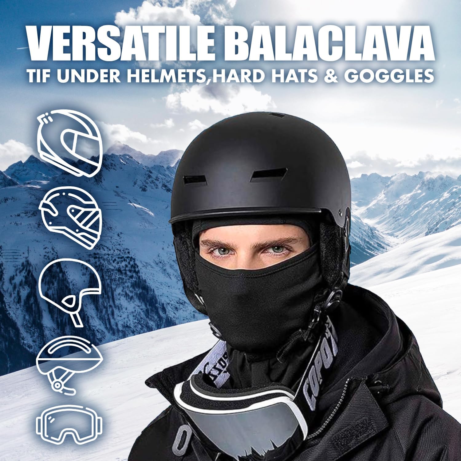 KOOLSOLY 3 Piece Balaclava Ski Mask for Men Women UV Protection Windproof