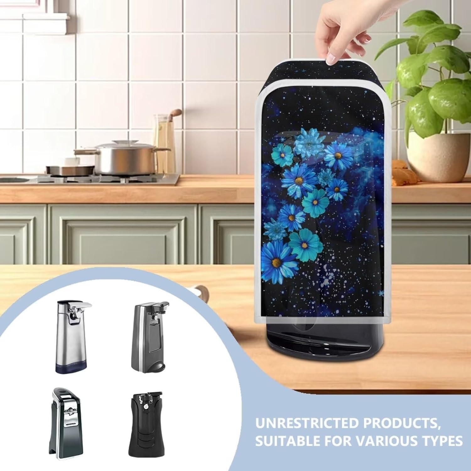 Blue Daisy Can Opener Cover for Electric Can Opener 1