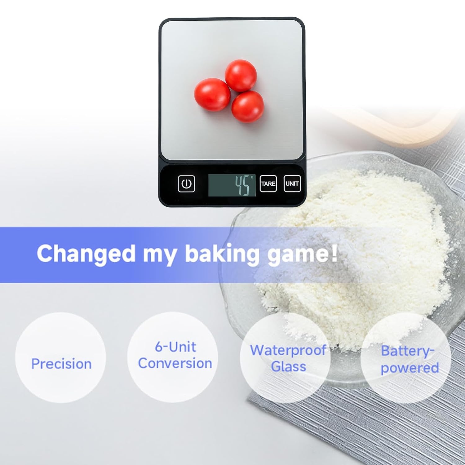 Digital Kitchen Scale 10kg 22lb LCD Tare Baking Cooking