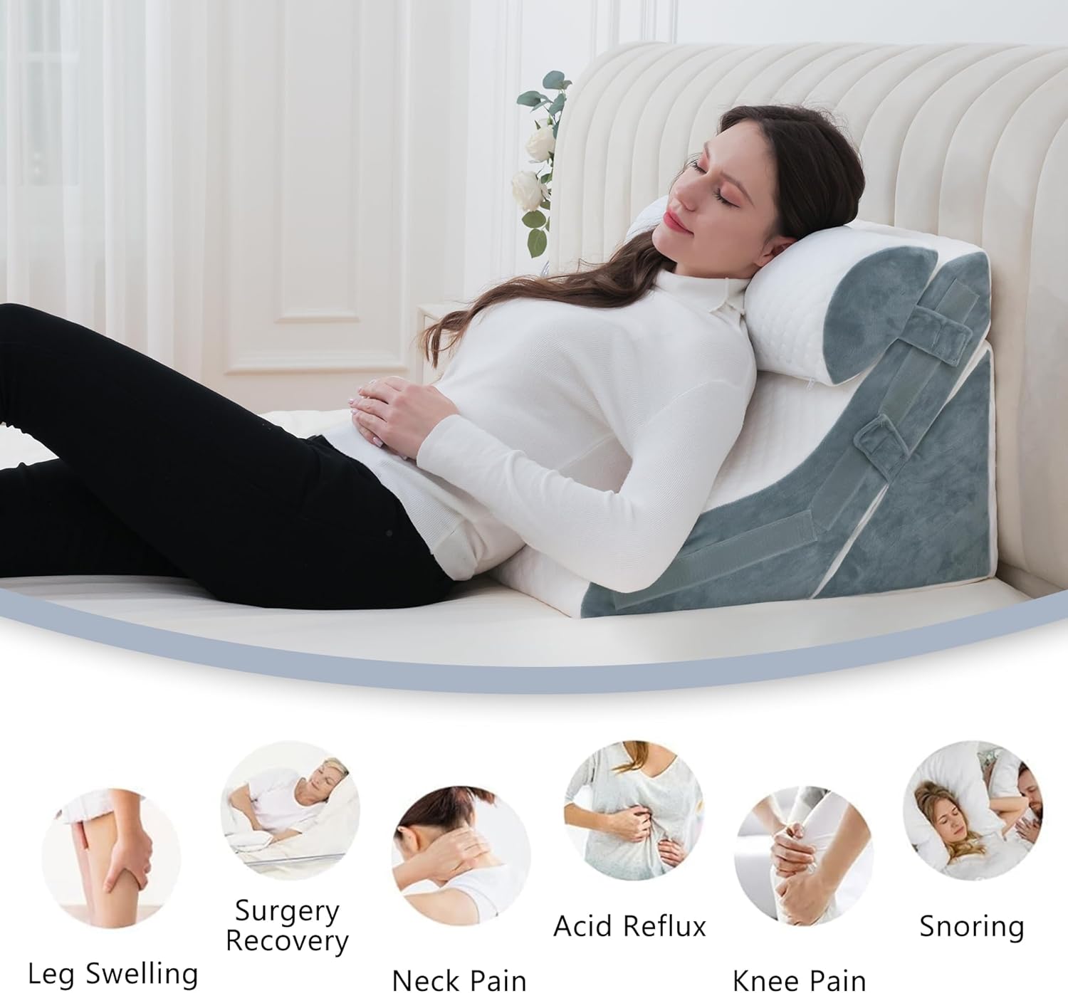 Flyxunfri 3PCS Adjustable Wedge Pillow Set