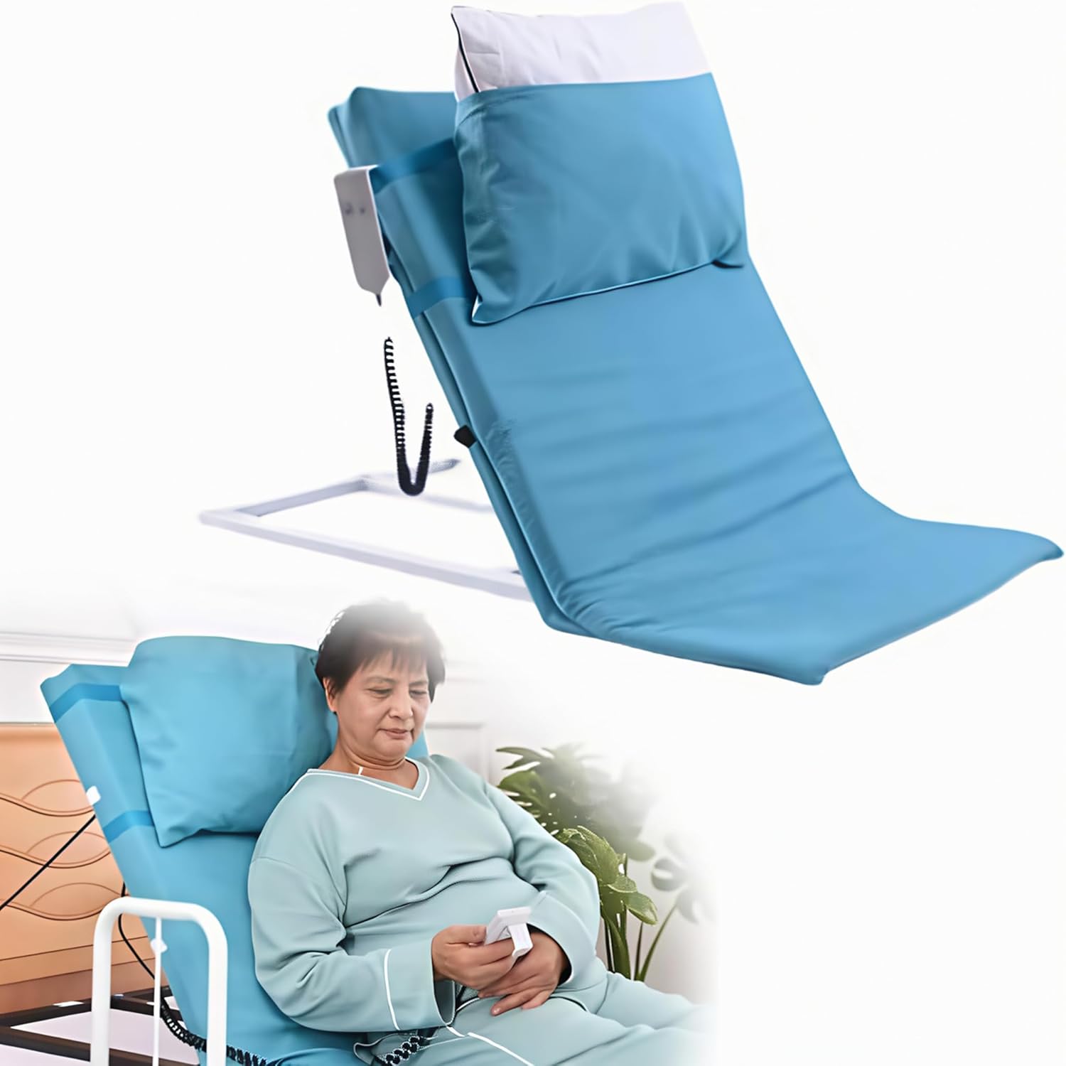 Adjustable Bed Backrest Pillow with Electric Pump System