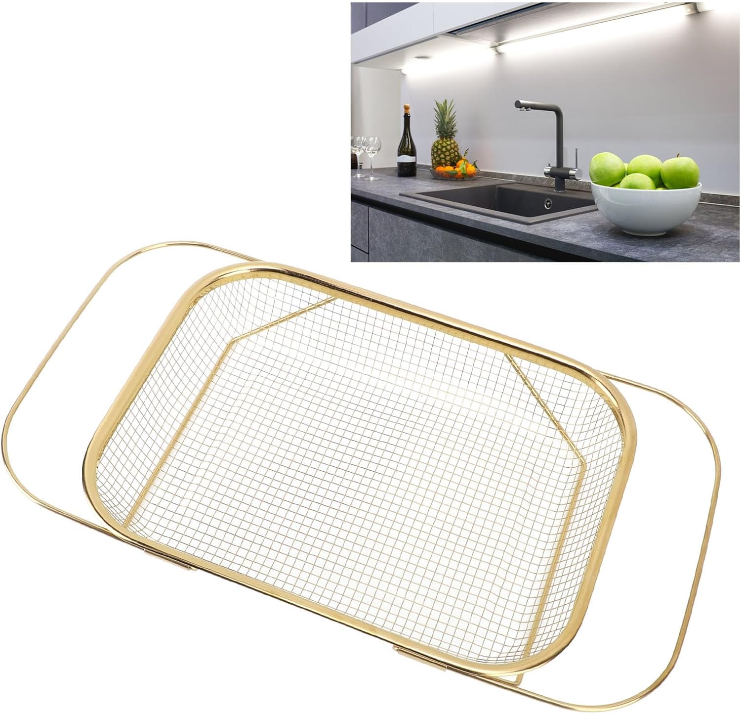 Asixxsix Over The Sink Colander with Handles